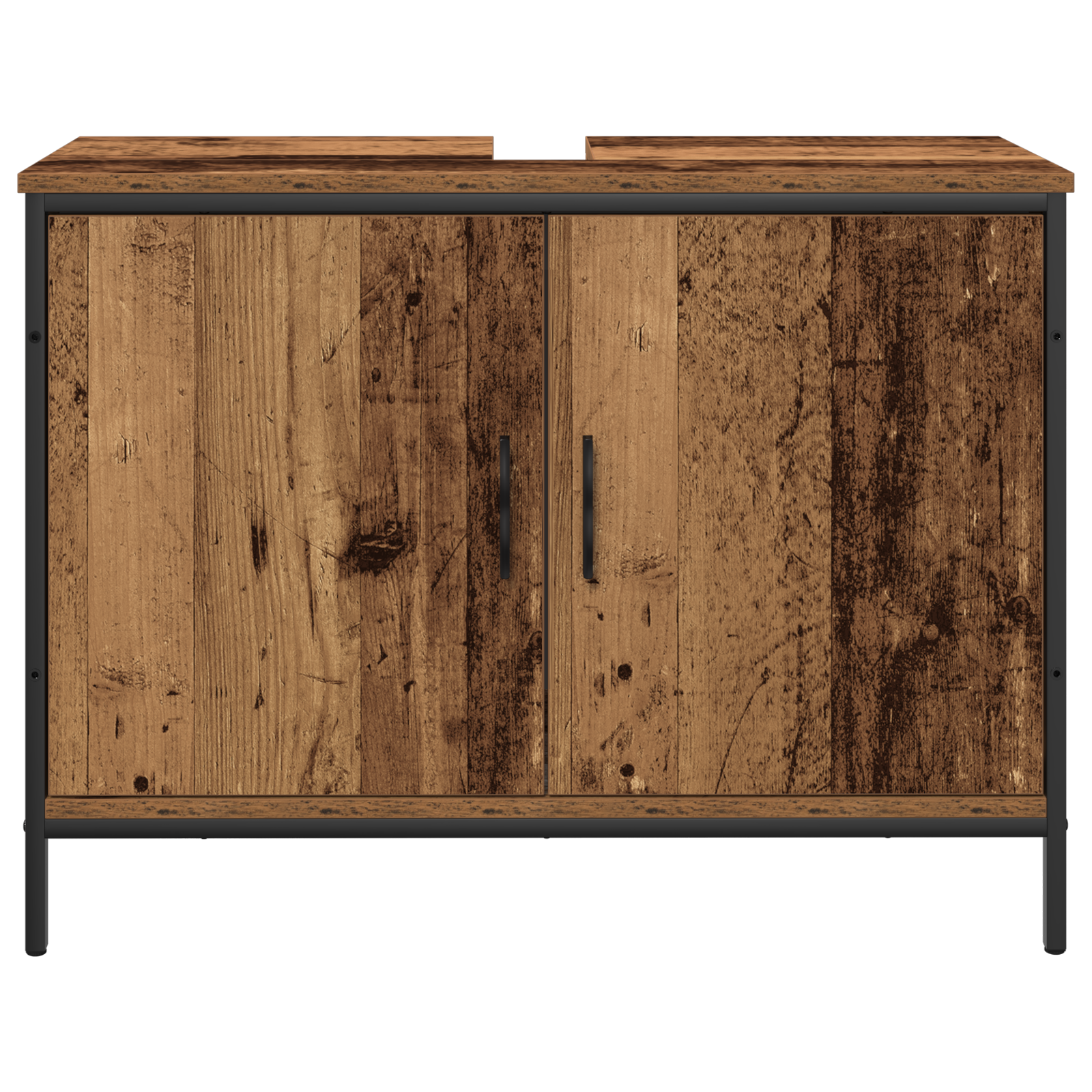 3 Piece Bathroom Furniture Set Old Wood Engineered Wood - Image 7