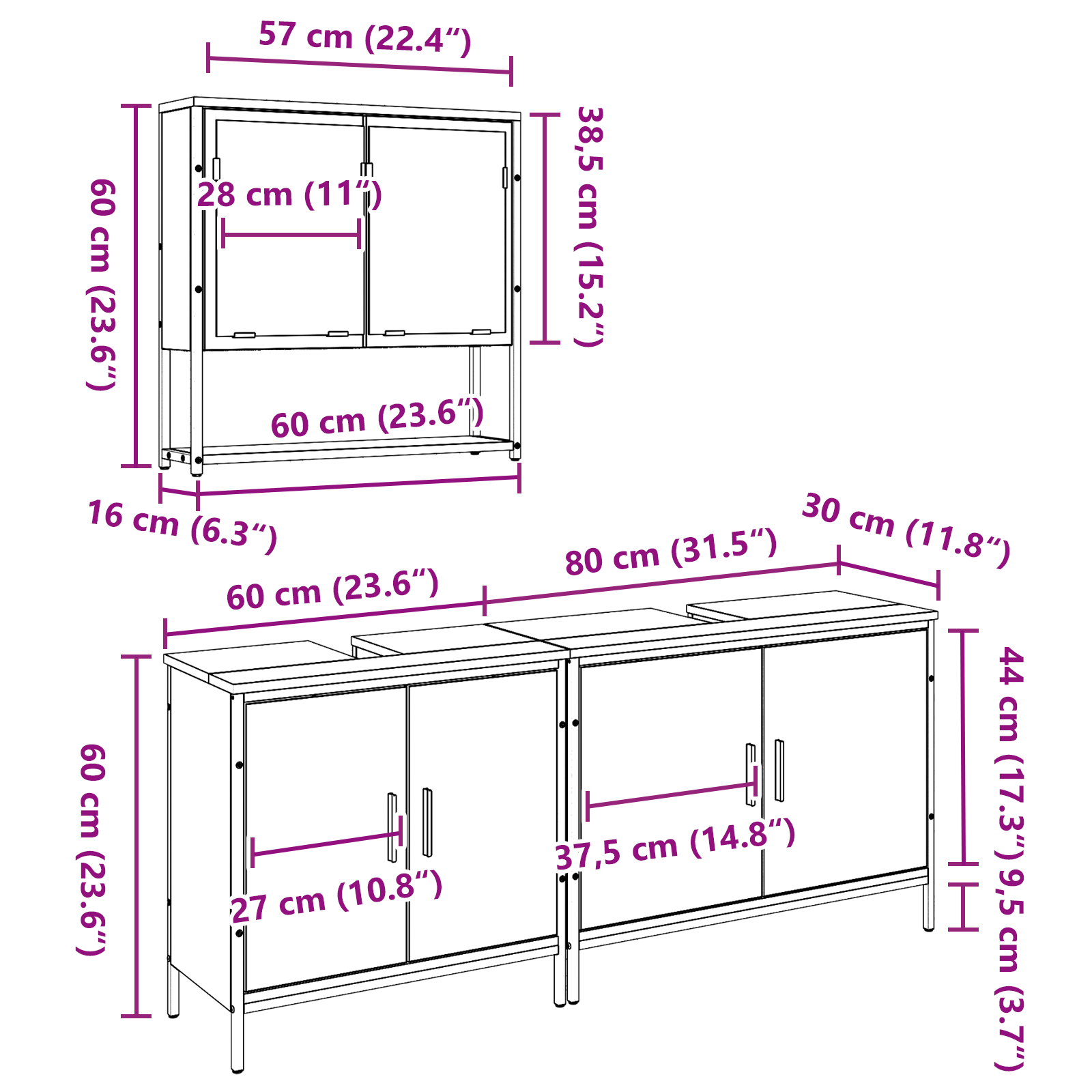 3 Piece Bathroom Furniture Set Old Wood Engineered Wood - Image 10