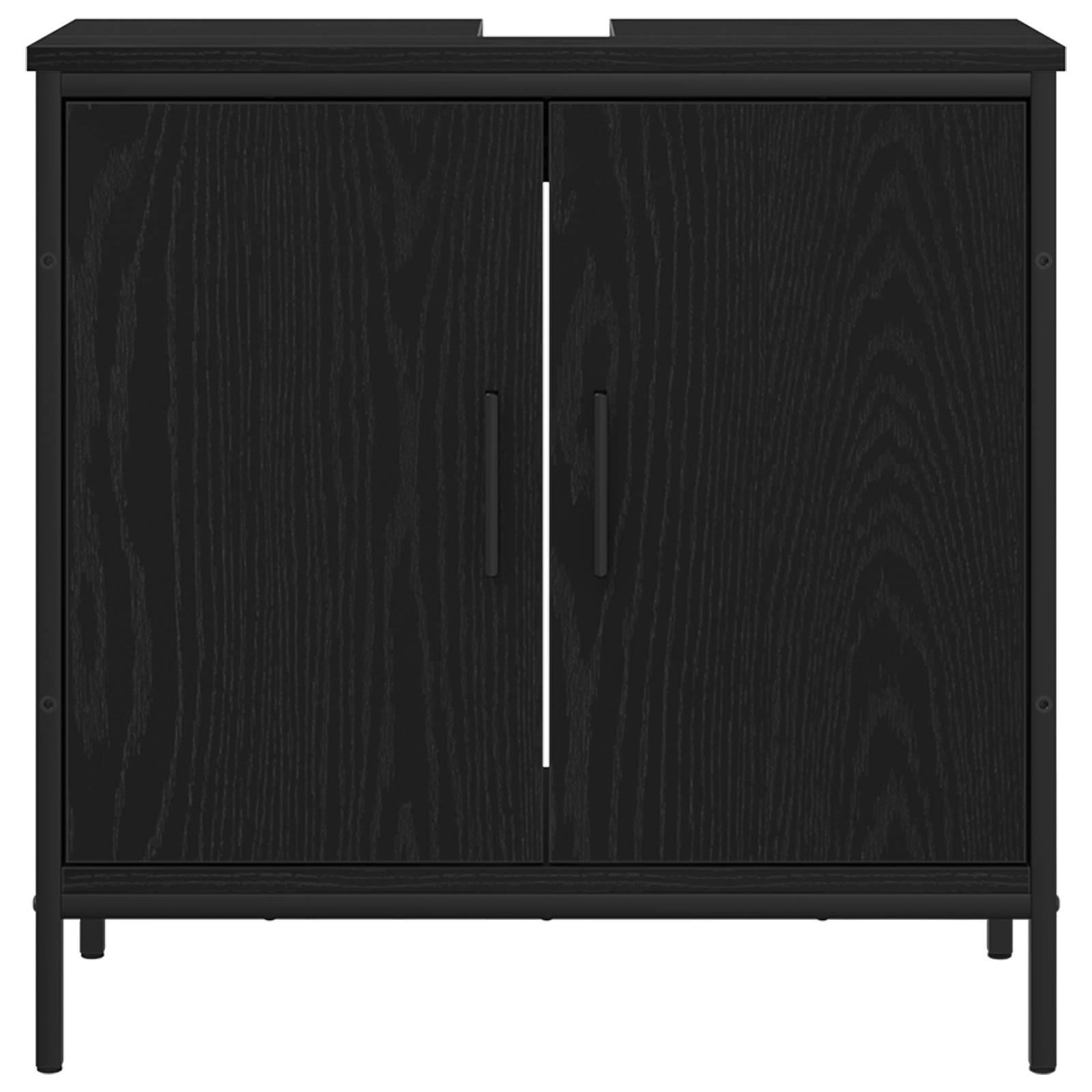 3 Piece Bathroom Furniture Set Black Oak Engineered Wood - Image 9