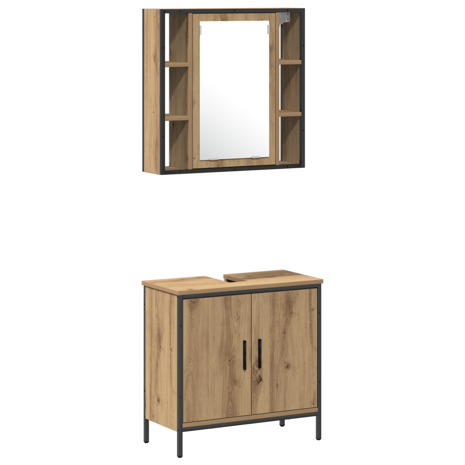 Bathroom Cabinet Artisan Oak 33x33x185.5 cm Engineered Wood - Image 6