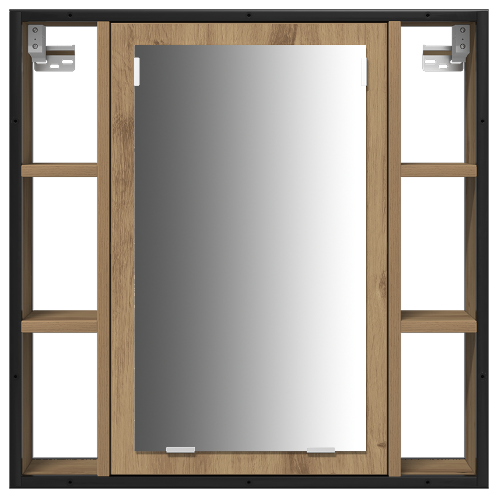 Bathroom Furniture Set Set of 3 Artisan Oak Engineered Wood, Metal - Image 8