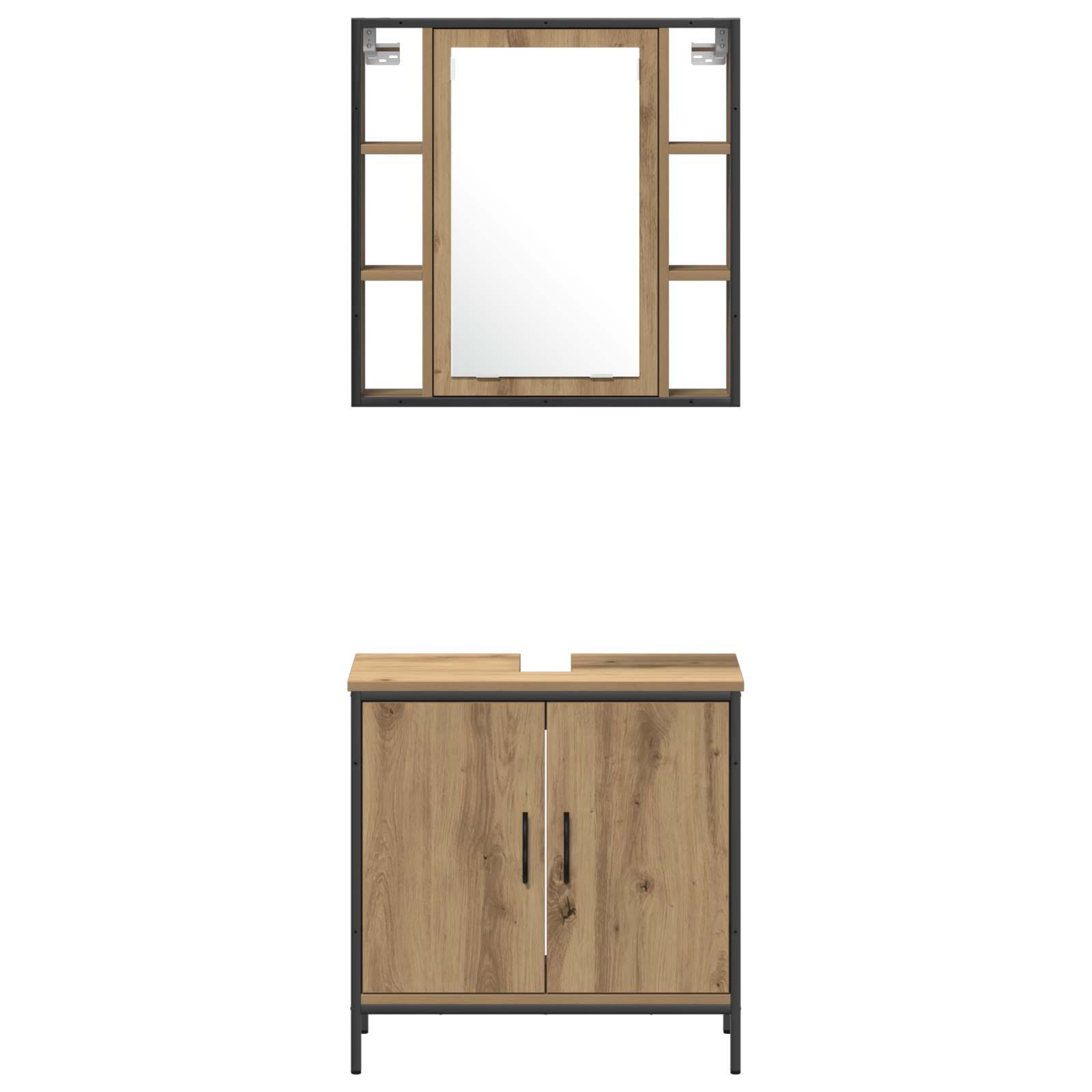 4 Piece Bathroom Furniture Set Artisan Oak Engineered Wood - Image 9