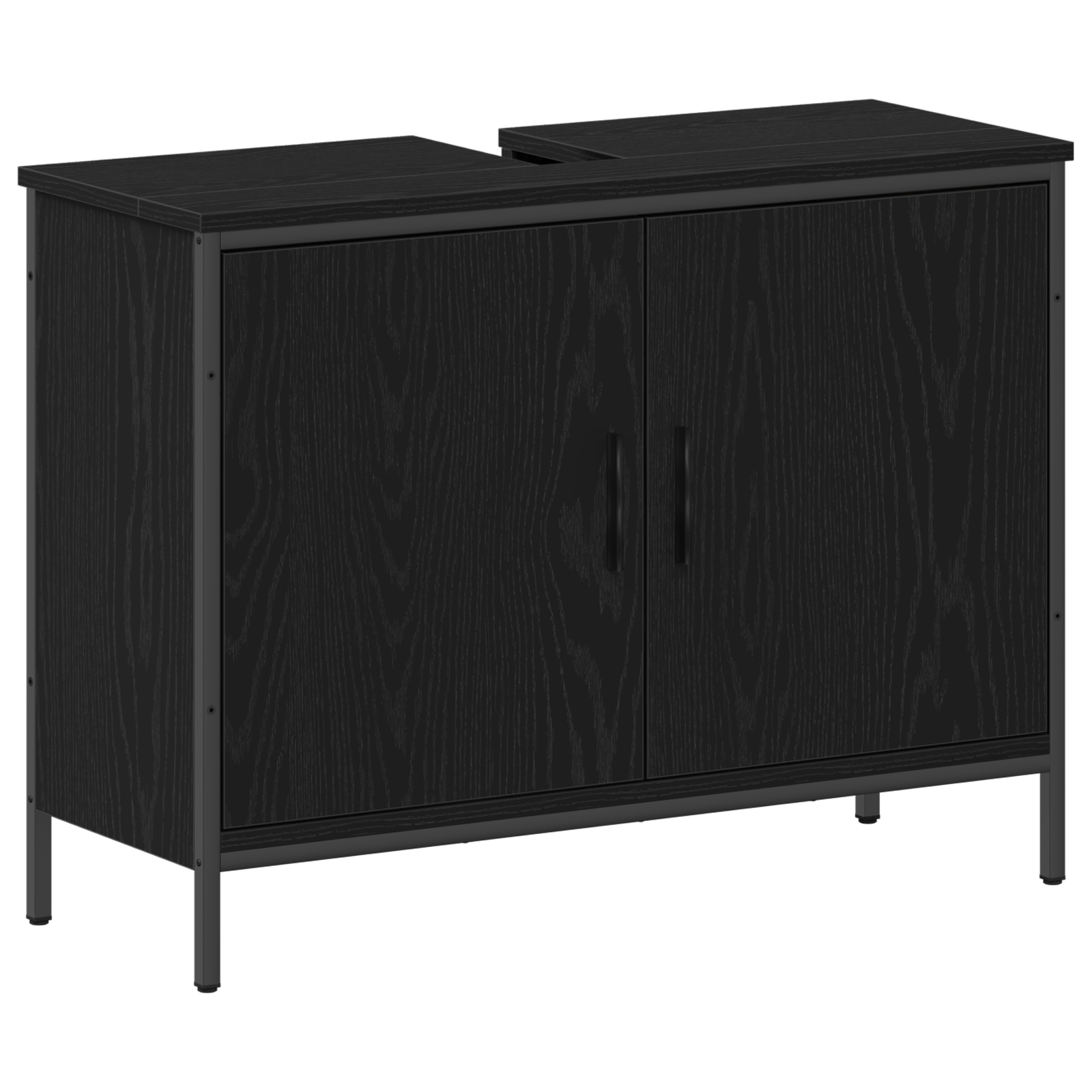 Vannitoa mööbleset riiuliga ladustamisega 4 pcs Must Tehispuit 30 Kõik vajalik sinu aeda ja koju! Vannitoa mööbleset riiuliga ladustamisega 4 pcs Must Tehispuit - Image 7