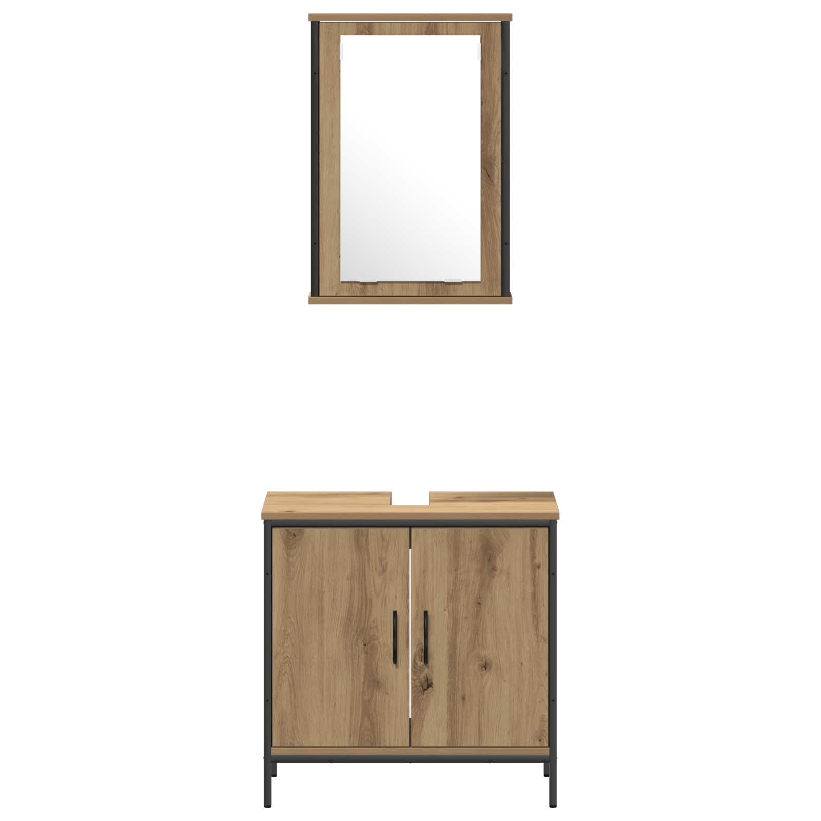4 Piece Bathroom Furniture Set Artisan Oak Engineered Wood - Image 9