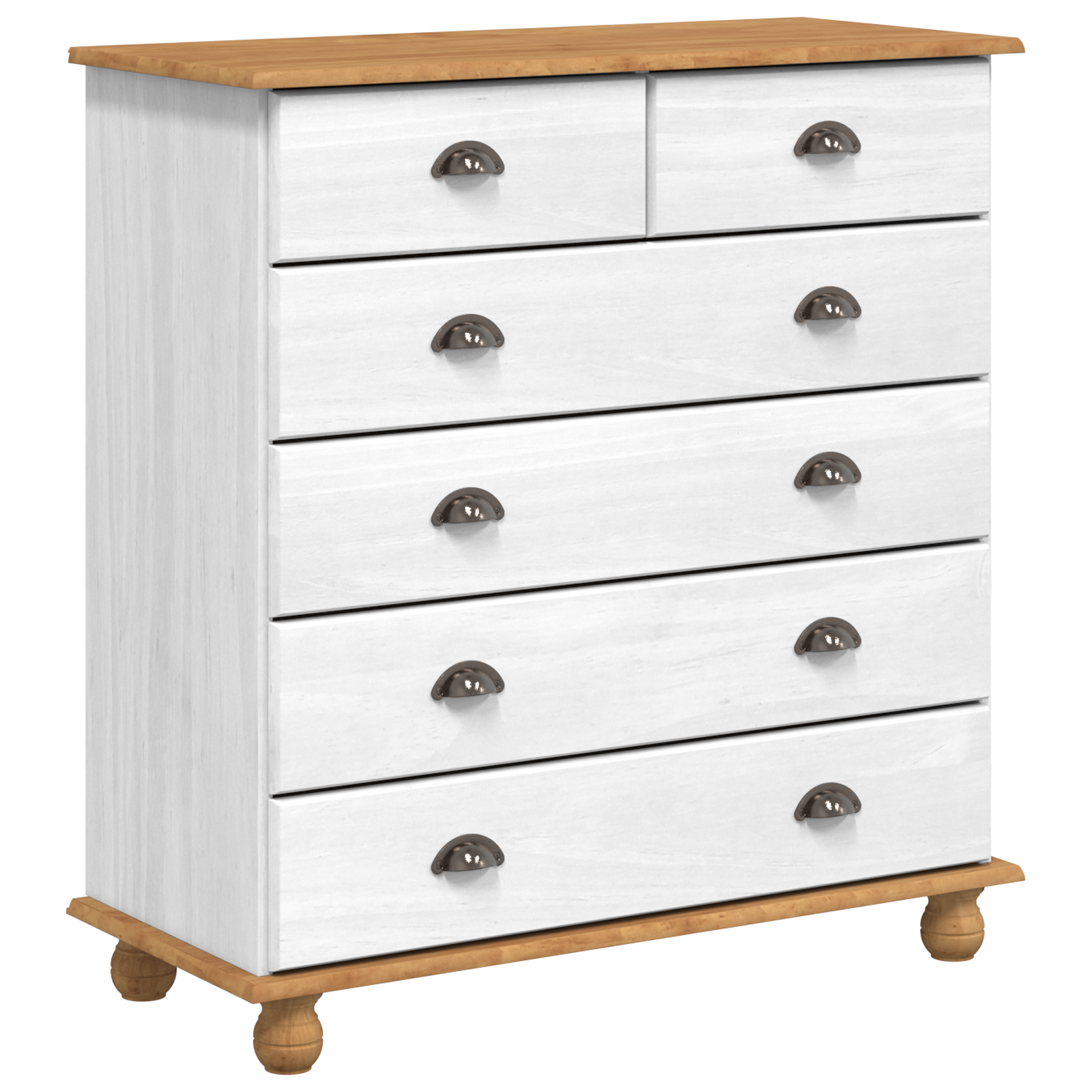 Hutch “ASKIM” White 91x40x199.5 cm Solid Wood Pine - Image 5