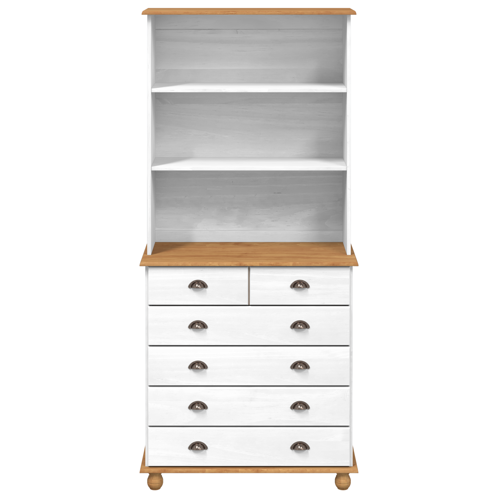 Hutch “ASKIM” White 91x40x199.5 cm Solid Wood Pine - Image 8