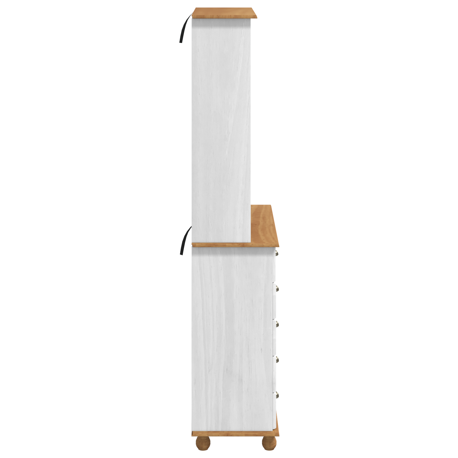 Hutch “ASKIM” White 91x40x199.5 cm Solid Wood Pine - Image 9