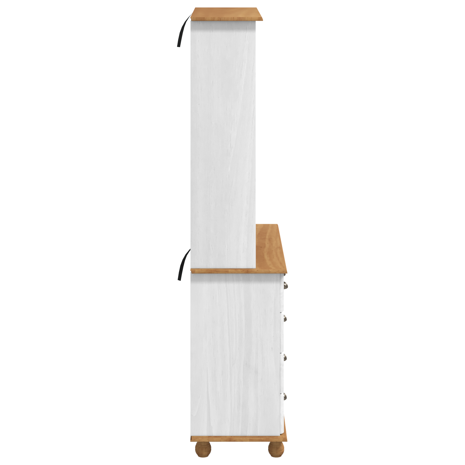 Hutch “ASKIM” White 91x40x183 cm Solid Wood Pine - Image 9