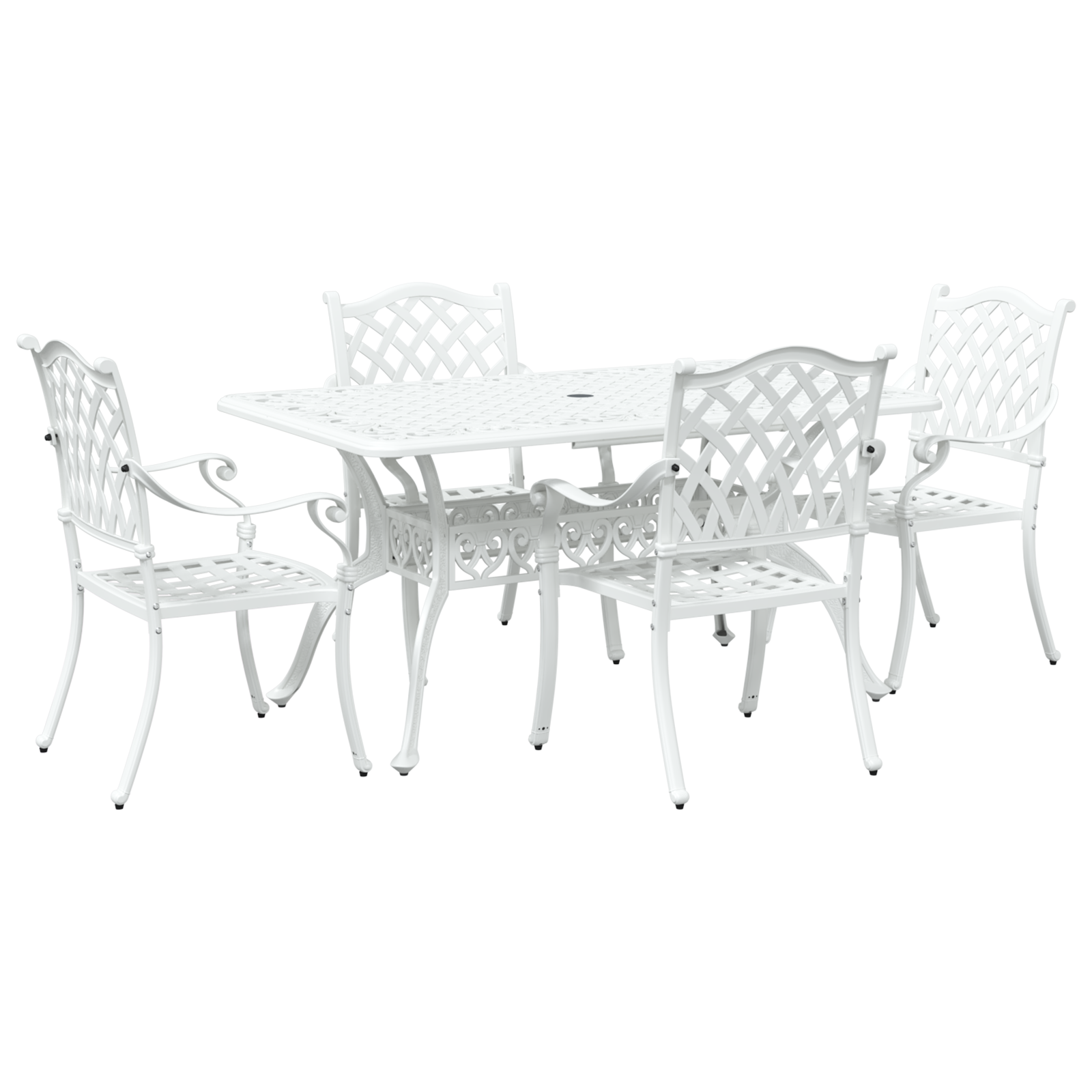 Комплект от 3 Бял Отлято алуминий 150x90x72 см Издръжлив - Image 2