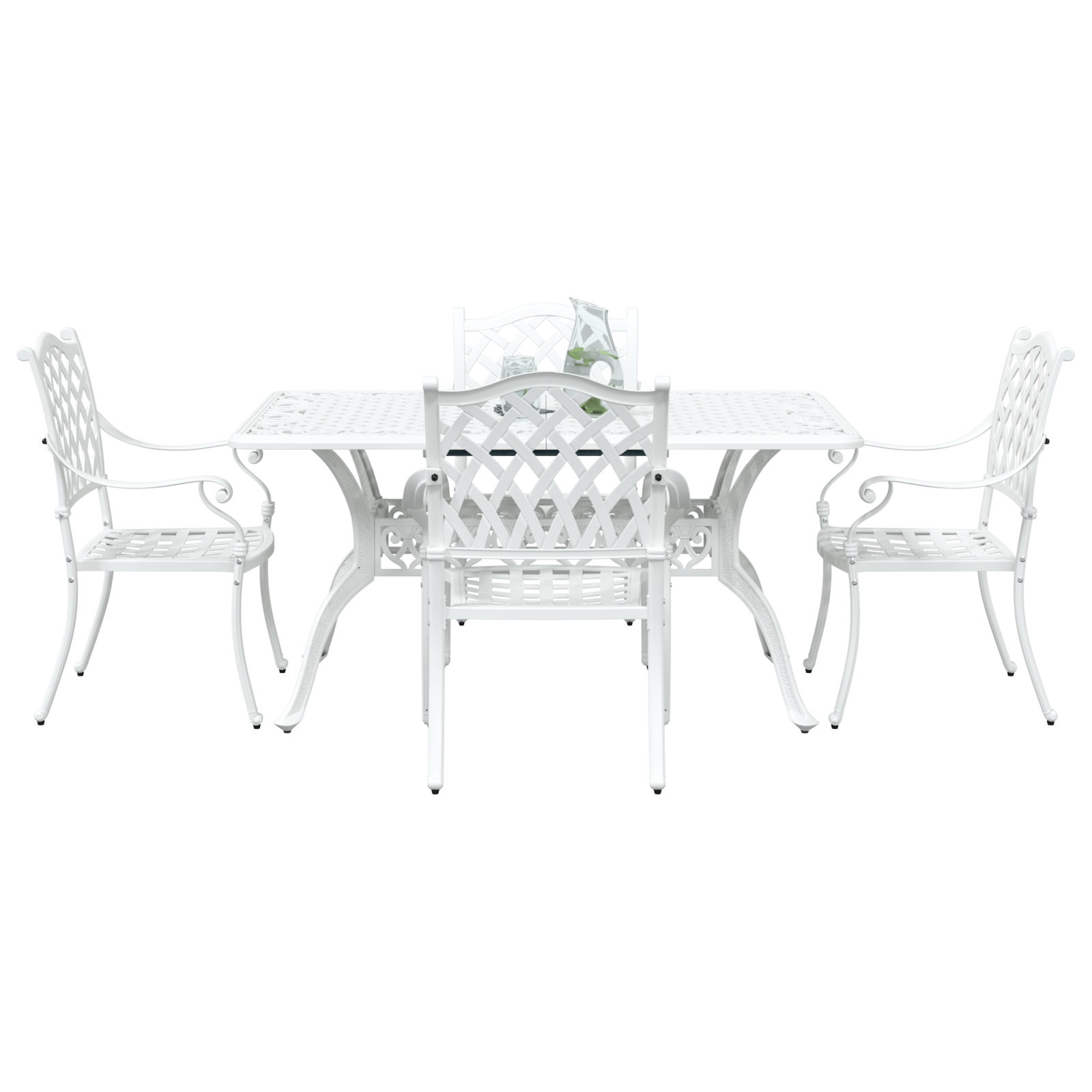 Комплект от 3 Бял Отлято алуминий 150x90x72 см Издръжлив - Image 7