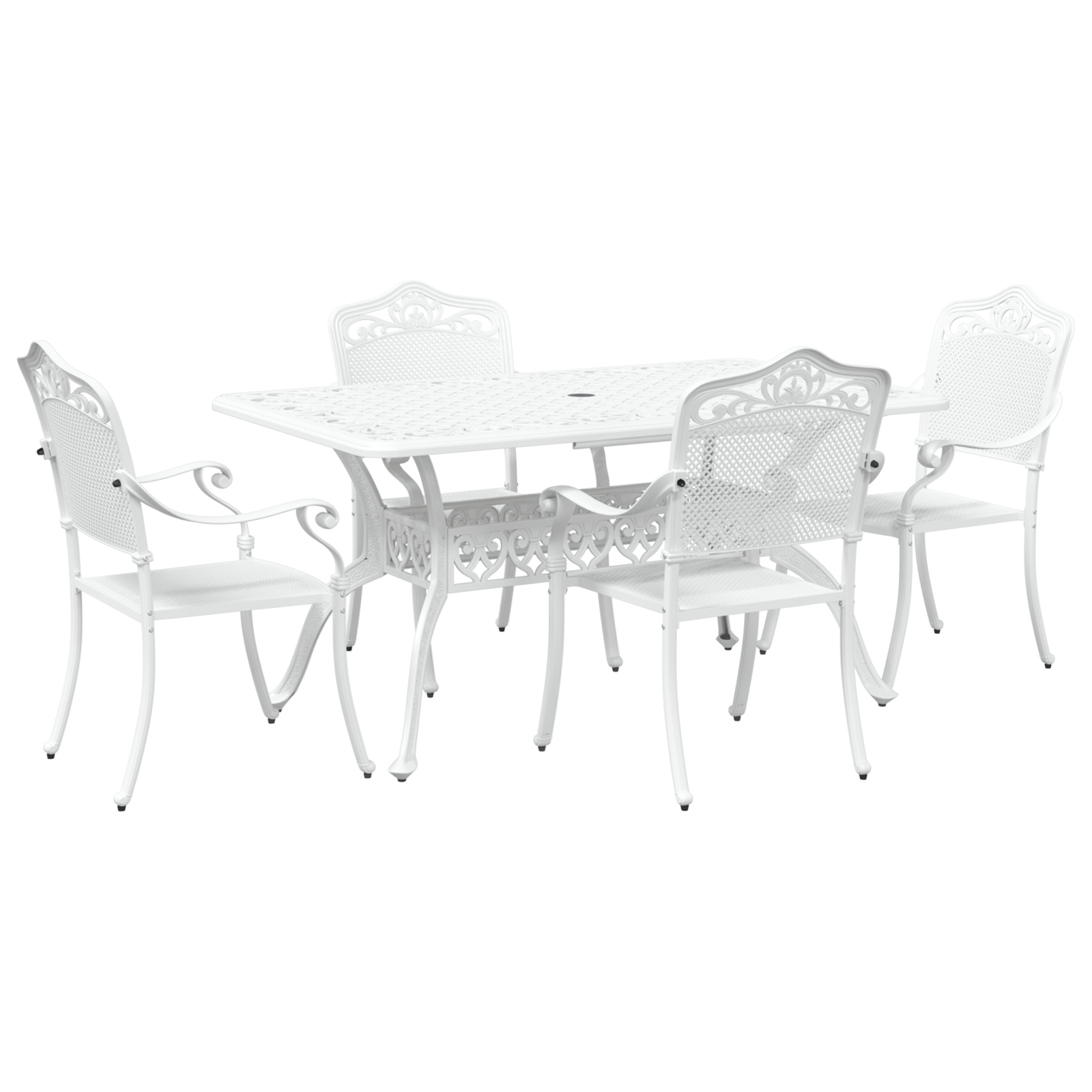 Комплект от 3 Бял Отлят алуминий 150x90x72 см Издръжлив - Image 2