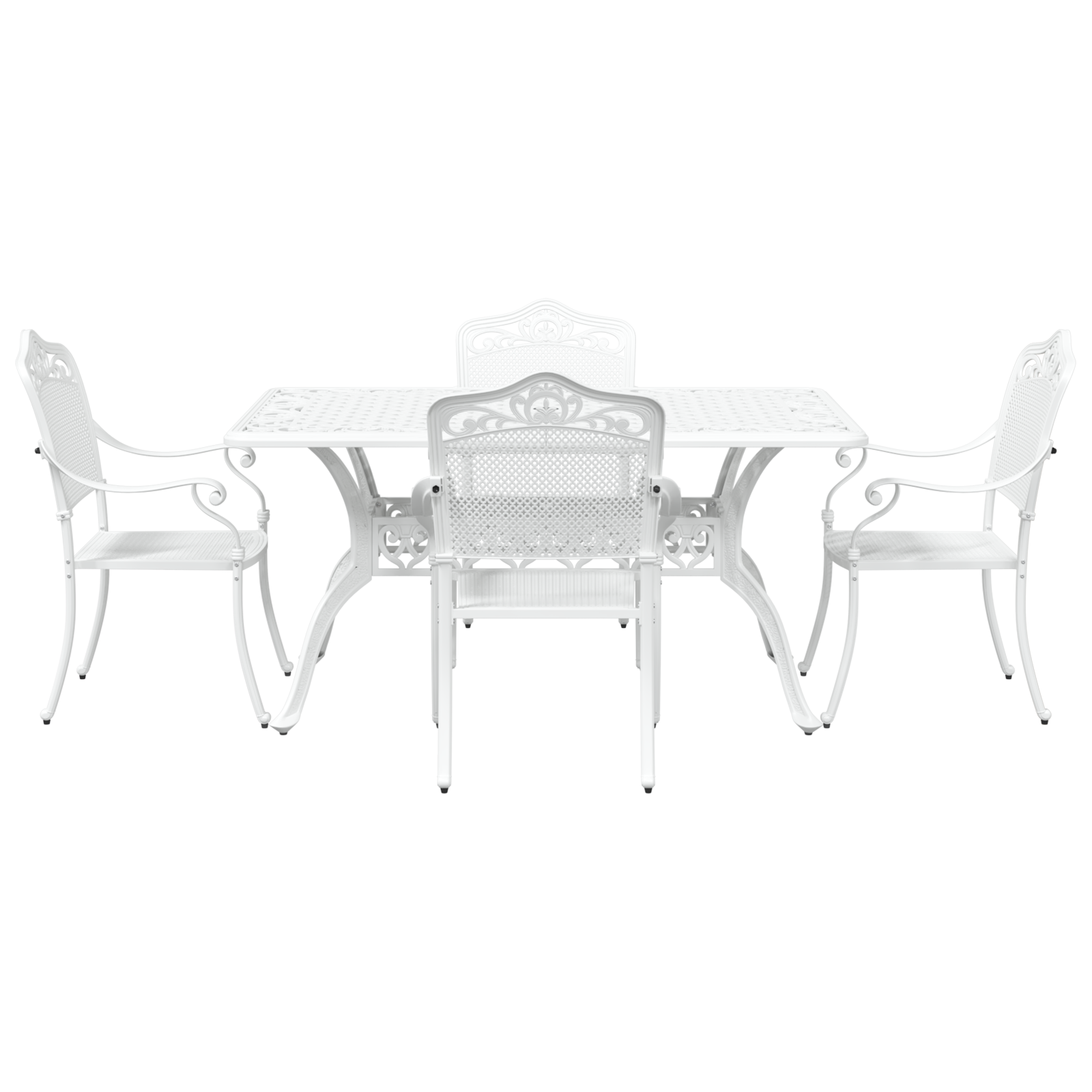Комплект от 3 Бял Отлят алуминий 150x90x72 см Издръжлив - Image 7