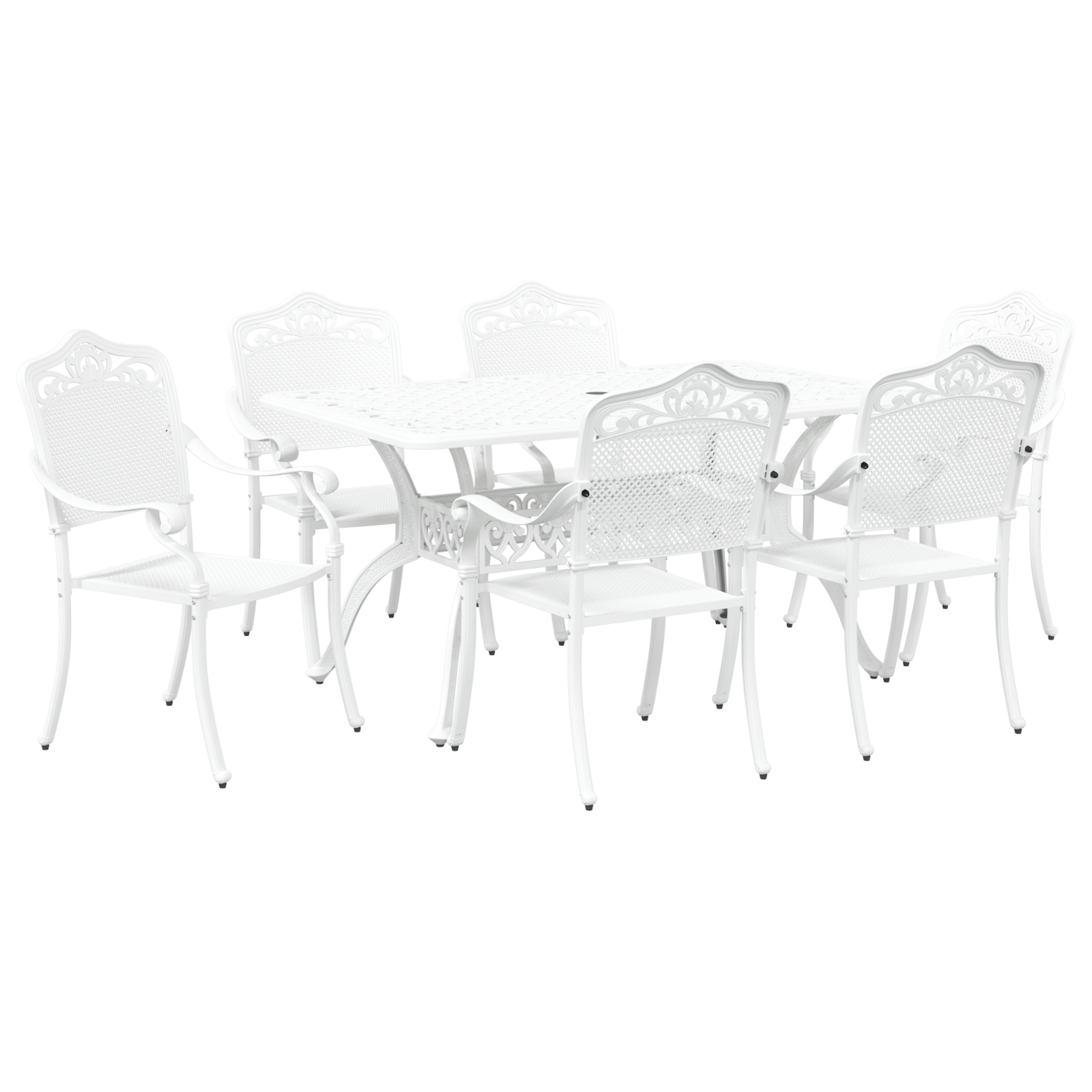 Комплект от 4 Бяло Лек алуминий Голяма Декоративни инкрустации - Image 5