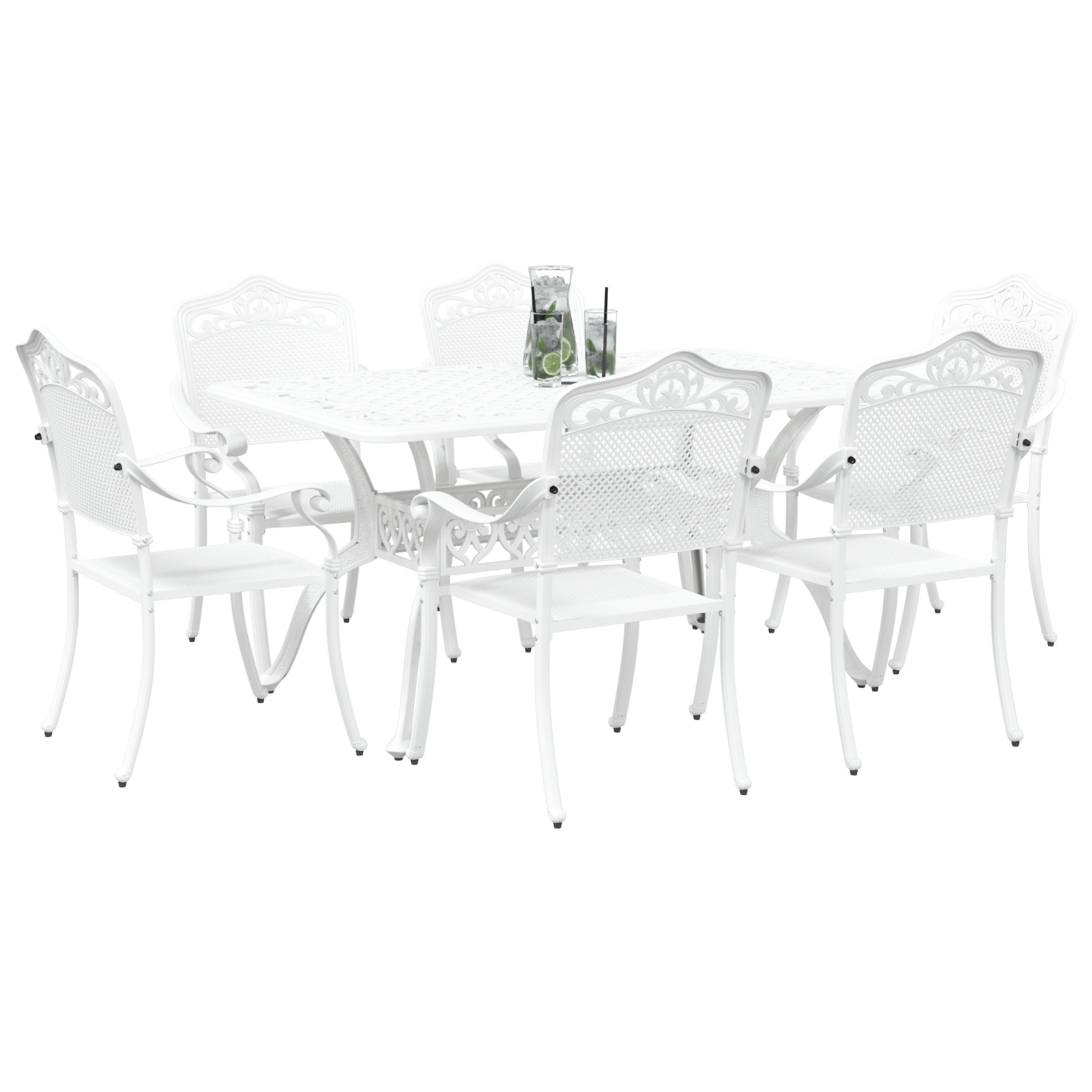 Комплект от 4 Бяло Лек алуминий Голяма Декоративни инкрустации - Image 3