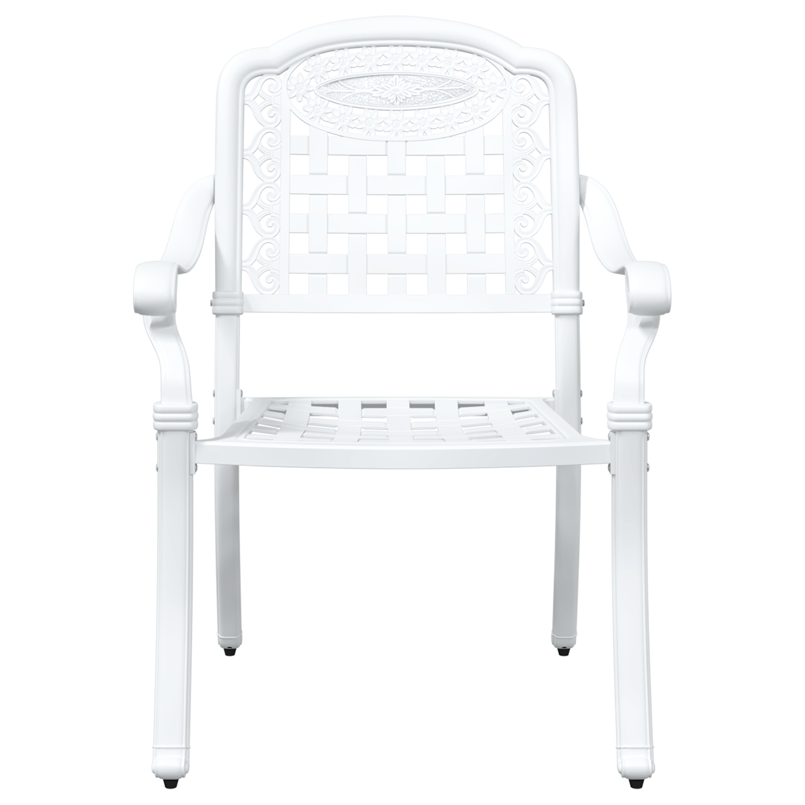 5-Piece Garden Dining Set in White Cast Aluminum - Image 8