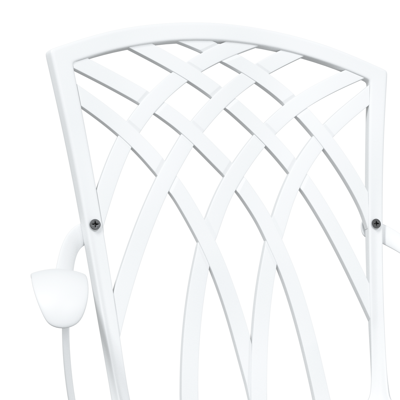 комплект за градина в 3 части, бял, от чугун - Image 10