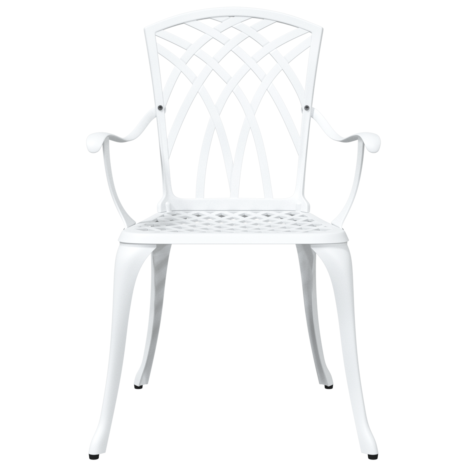 комплект за градина в 3 части, бял, от чугун - Image 7