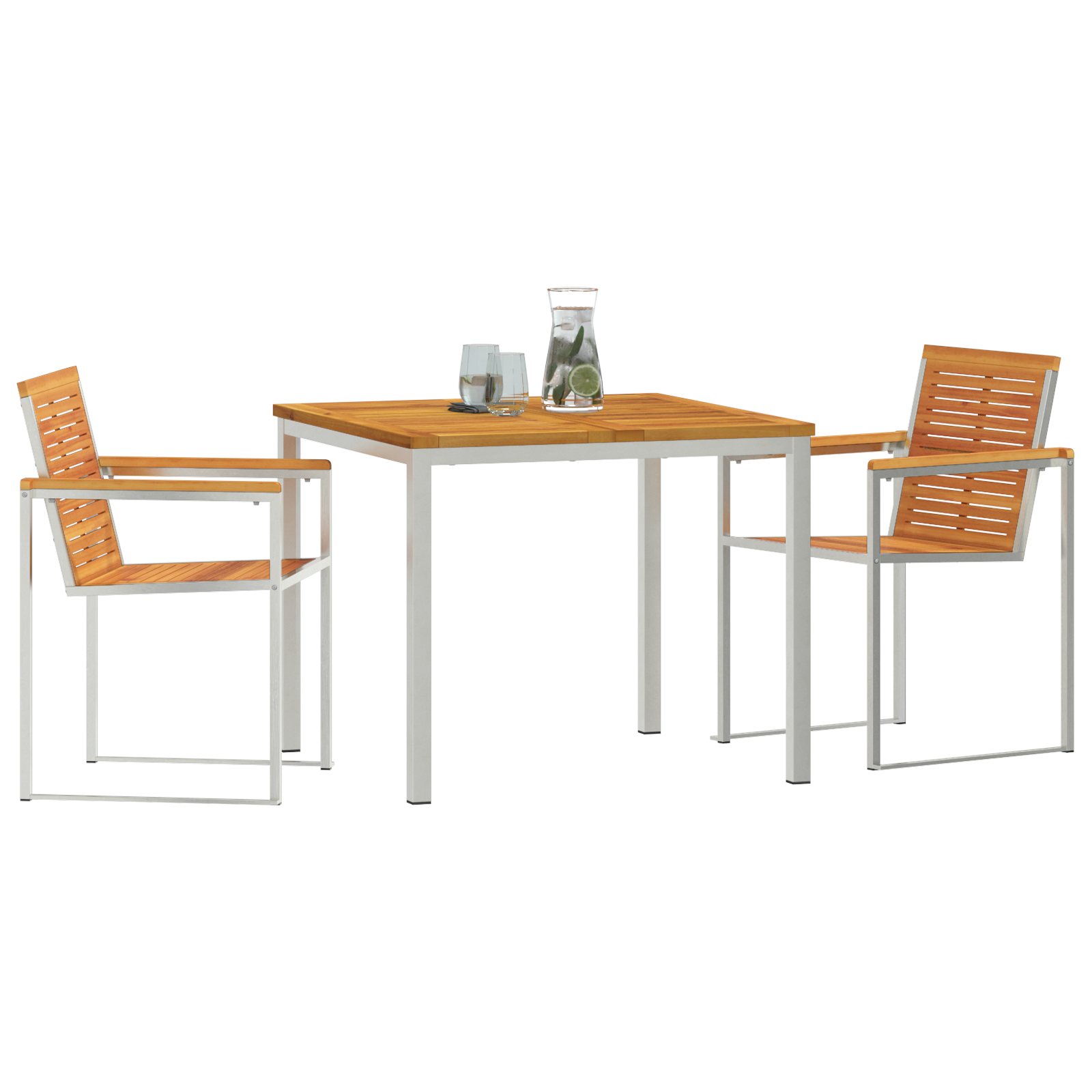 3 Piece Garden Dining Set Solid Wood Acacia - Image 3