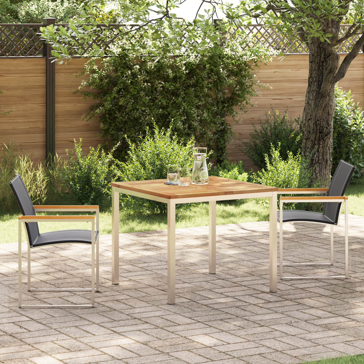 3-teiliges Garten Essset Massivholz Akazie - Gartenmöbel - Your Garden Eden
