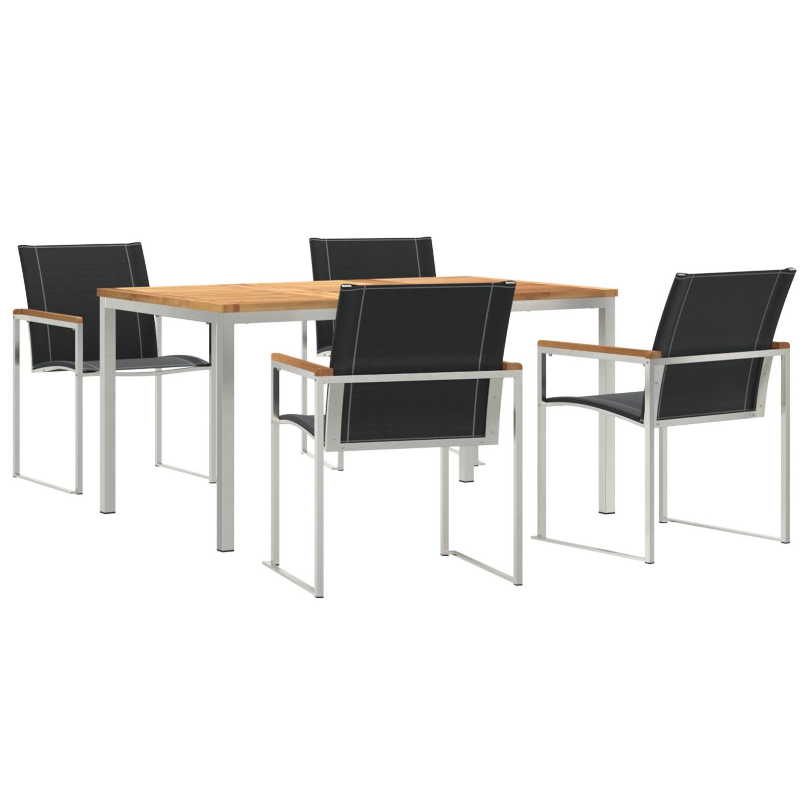 5 Piece Garden Dining Set Solid Wood Acacia - Image 2