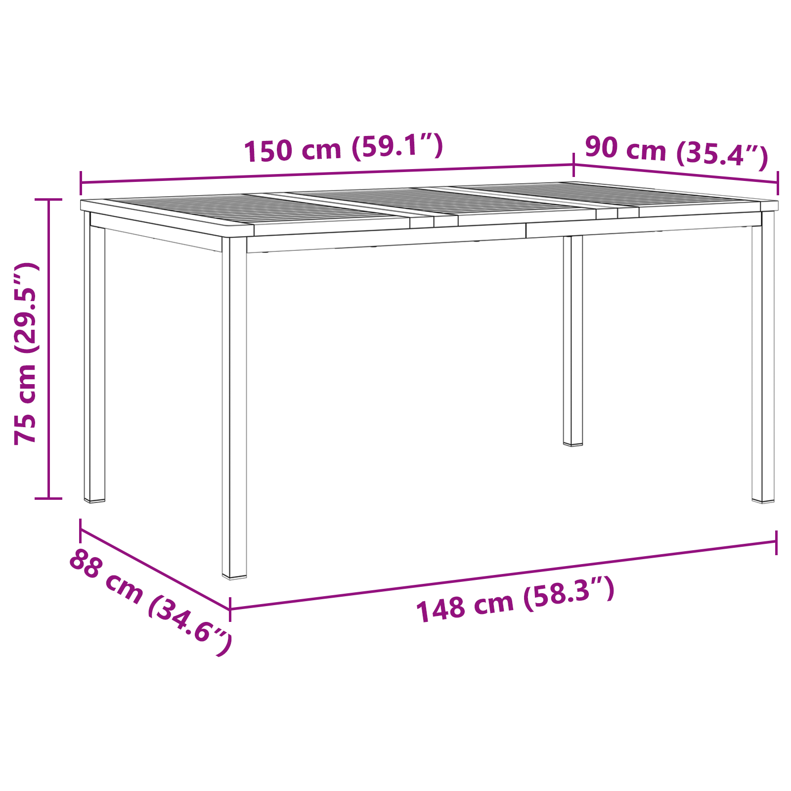5 Piece Garden Dining Set Solid Wood Acacia - Image 11