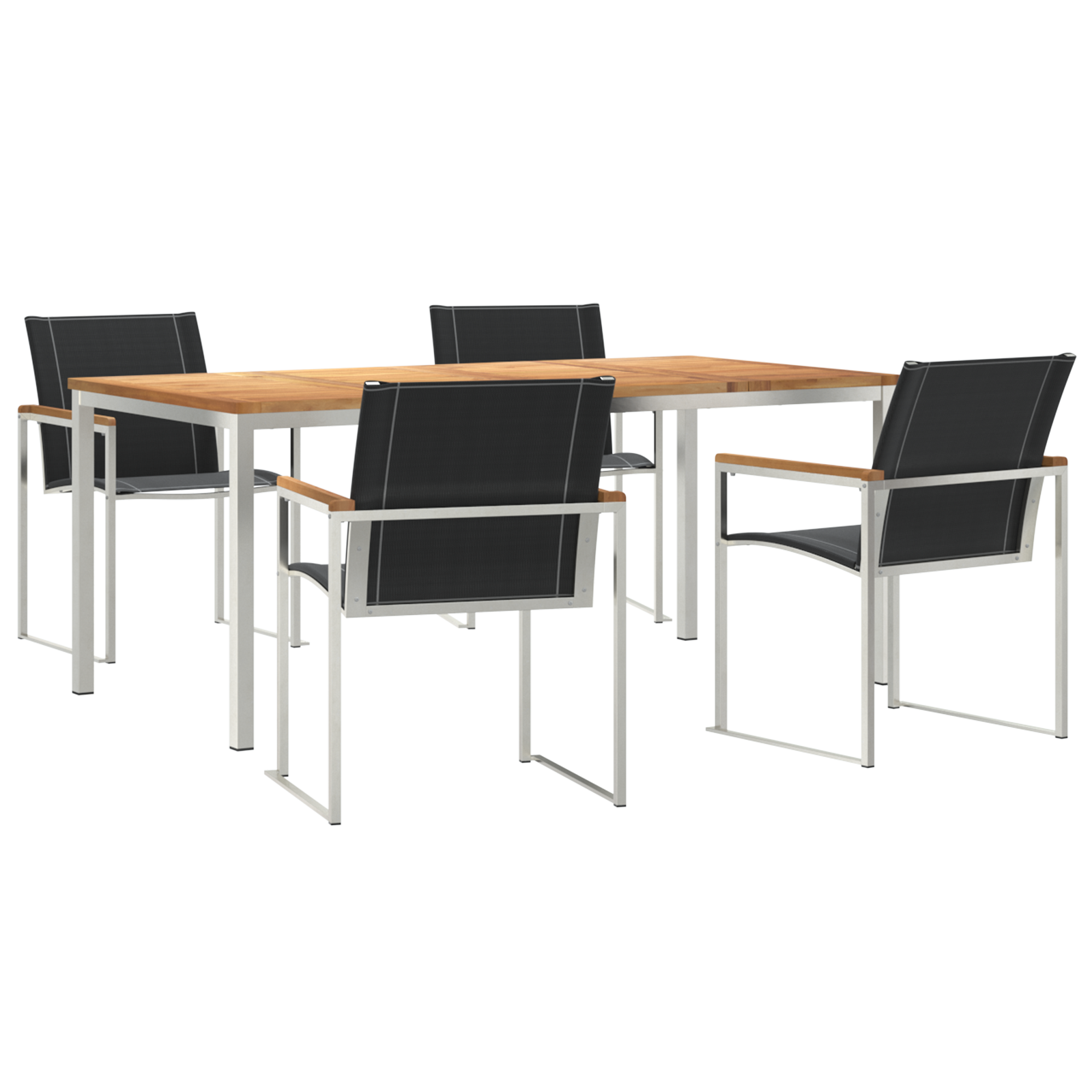 5 Piece Garden Dining Set Solid Wood Acacia - Image 2