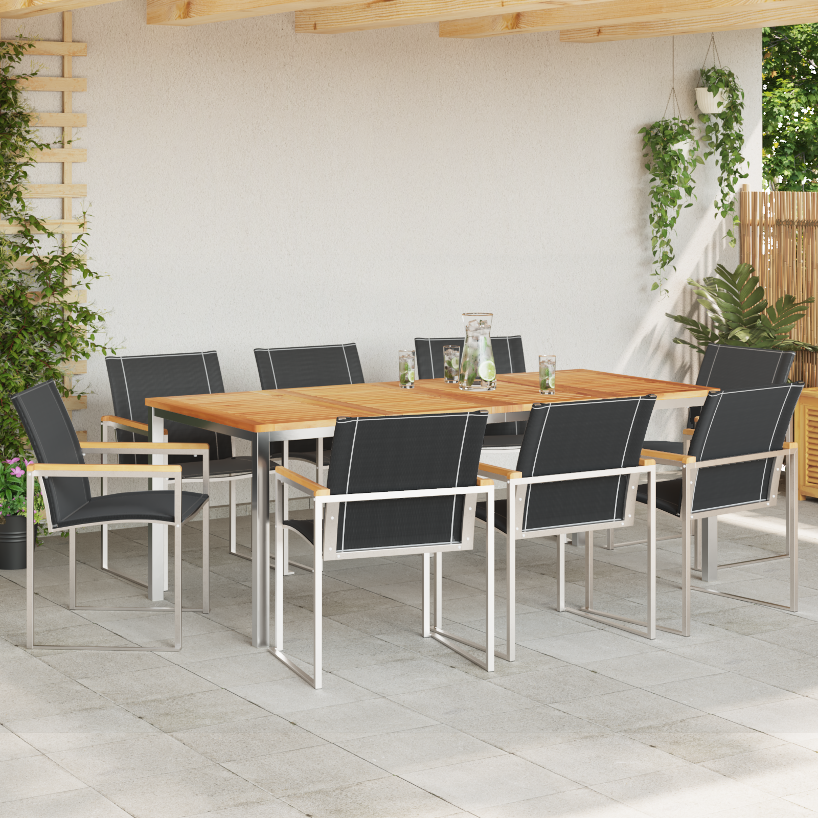 9-teilige Garten Essgruppe aus massivem Akazienholz - Gartenmöbel - Your Garden Eden