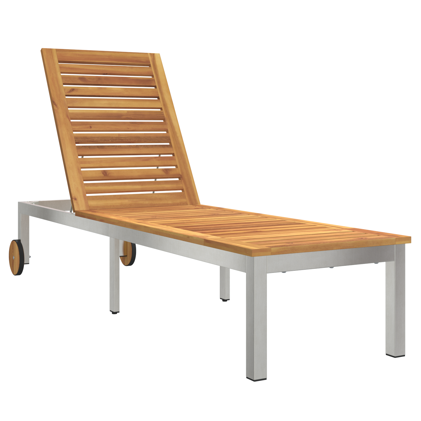 Sun Loungers 2 pcs with Table Solid Wood Acacia - Image 5