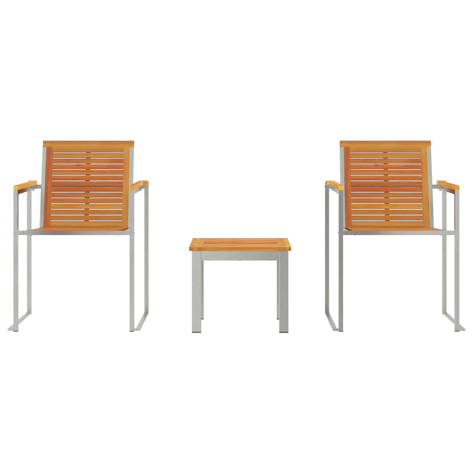 Sun Lounger with Garden Chairs 3 pcs Solid Wood Acacia - Image 7