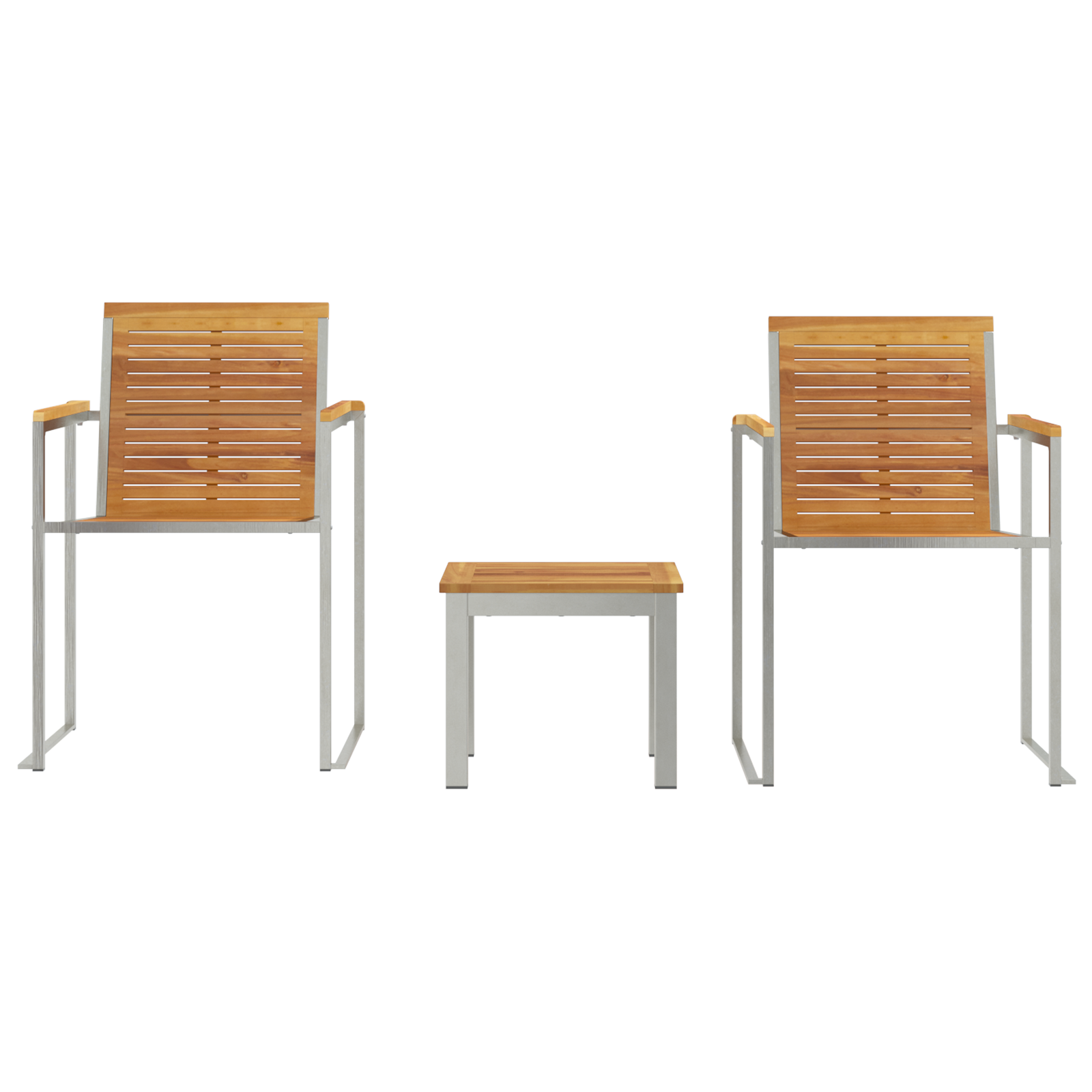 Sun Lounger with Garden Chairs 3 pcs Solid Wood Teak - Image 7