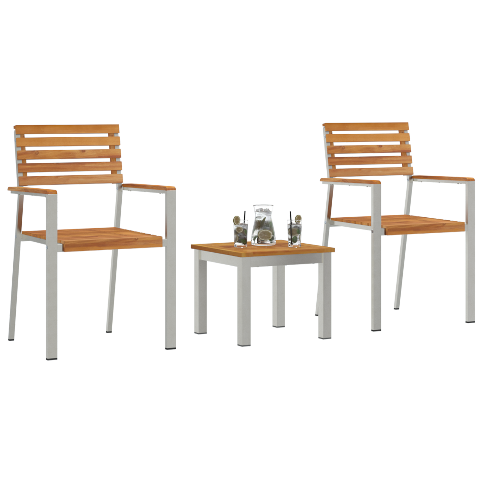 3 Piece Garden Dining Set Solid Wood Teak - Image 3