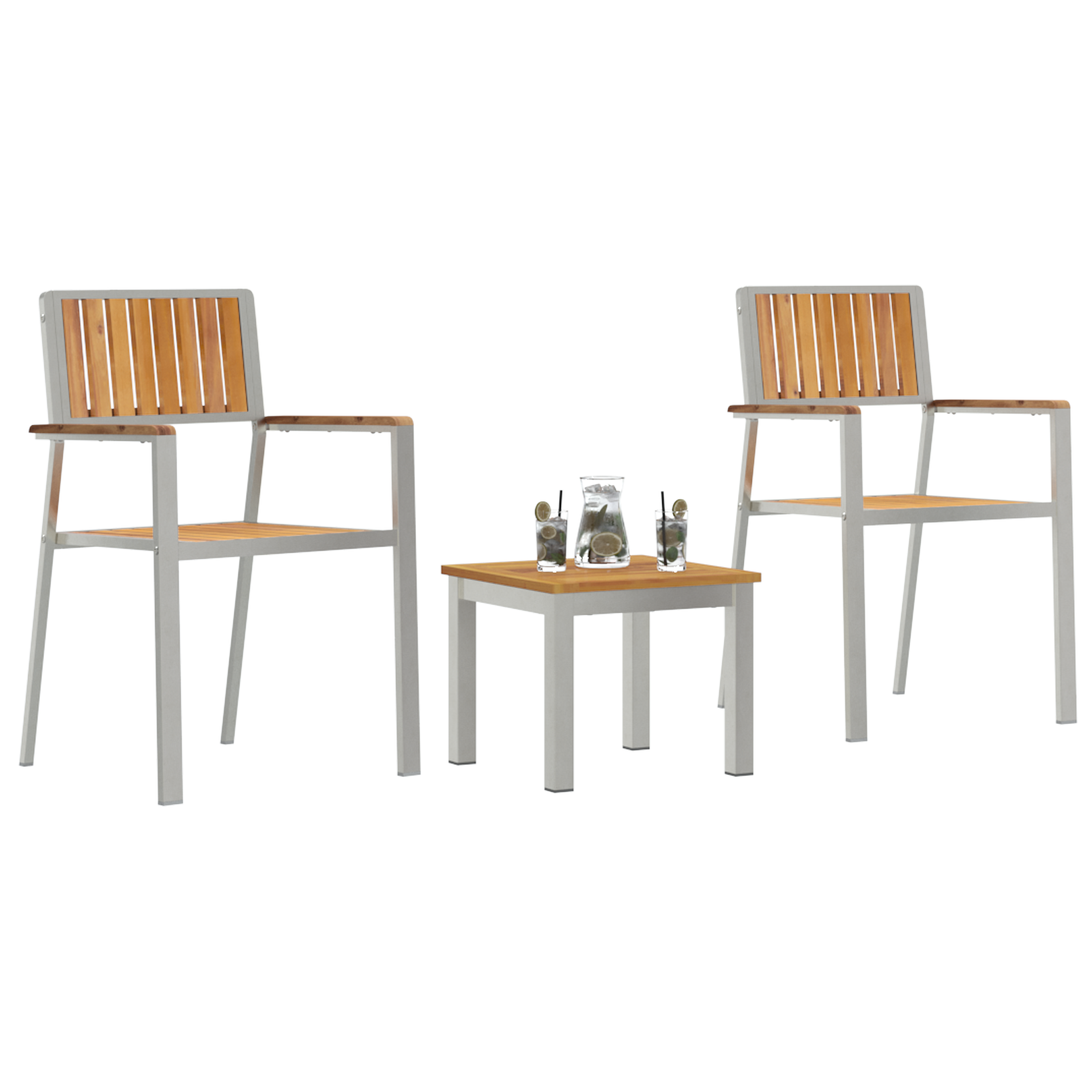 3 Piece Garden Dining Set Solid Wood Teak - Image 3