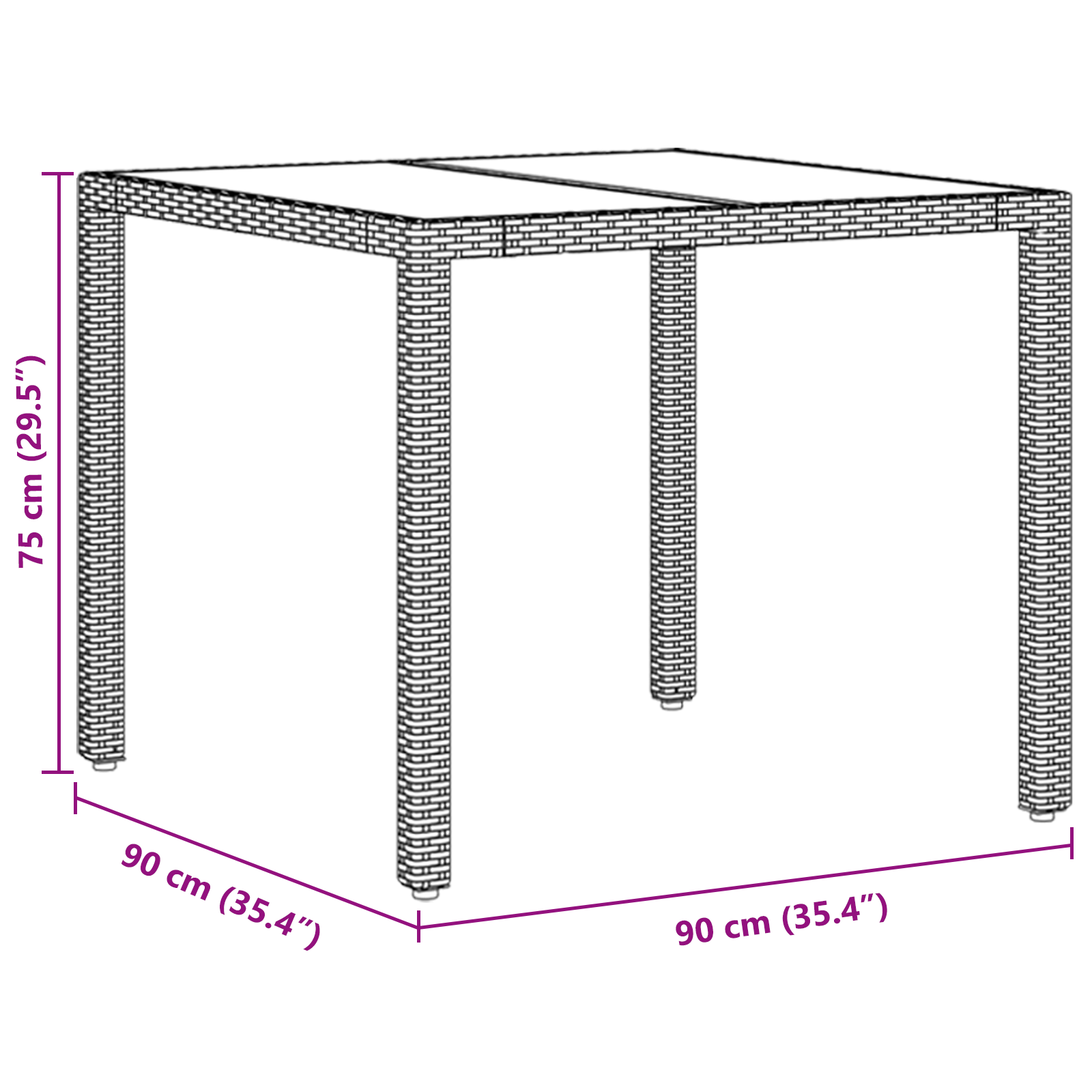 3 Piece Garden Dining Set with Cushions Brown Poly Rattan - Image 11