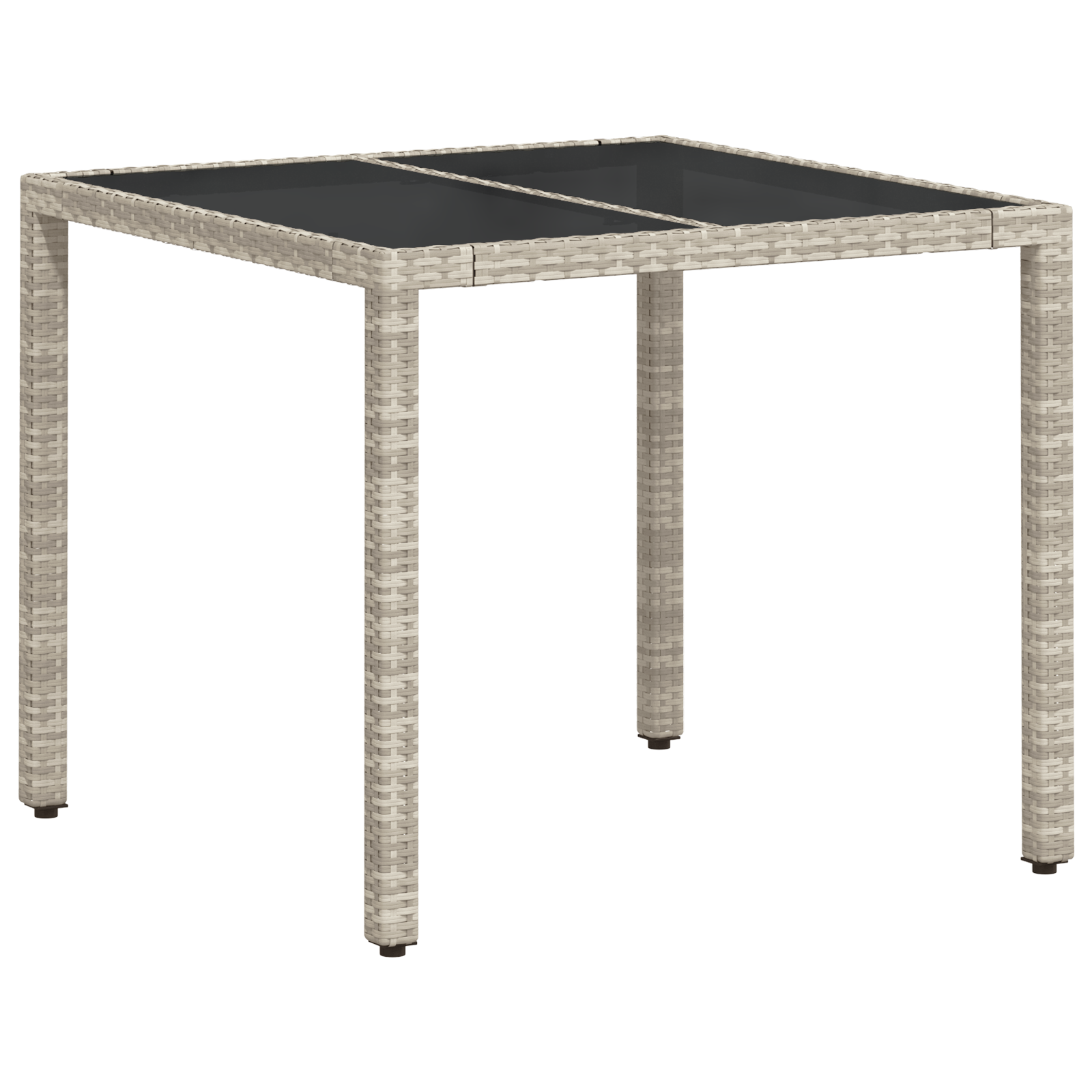 3 Piece Garden Dining Set with Cushions Light Grey Poly Rattan - Image 5