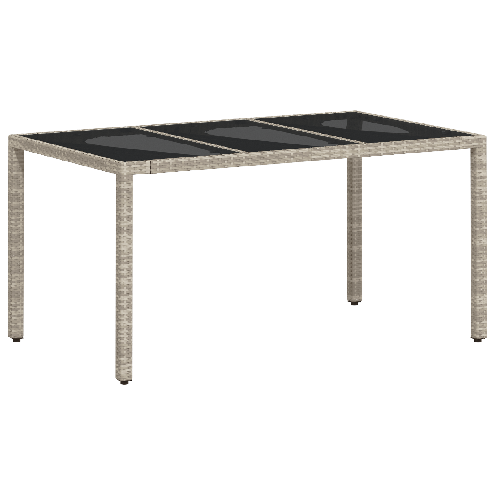 5-частен комплект градинска трапезария с възглавници светлосив полиратан - Image 5