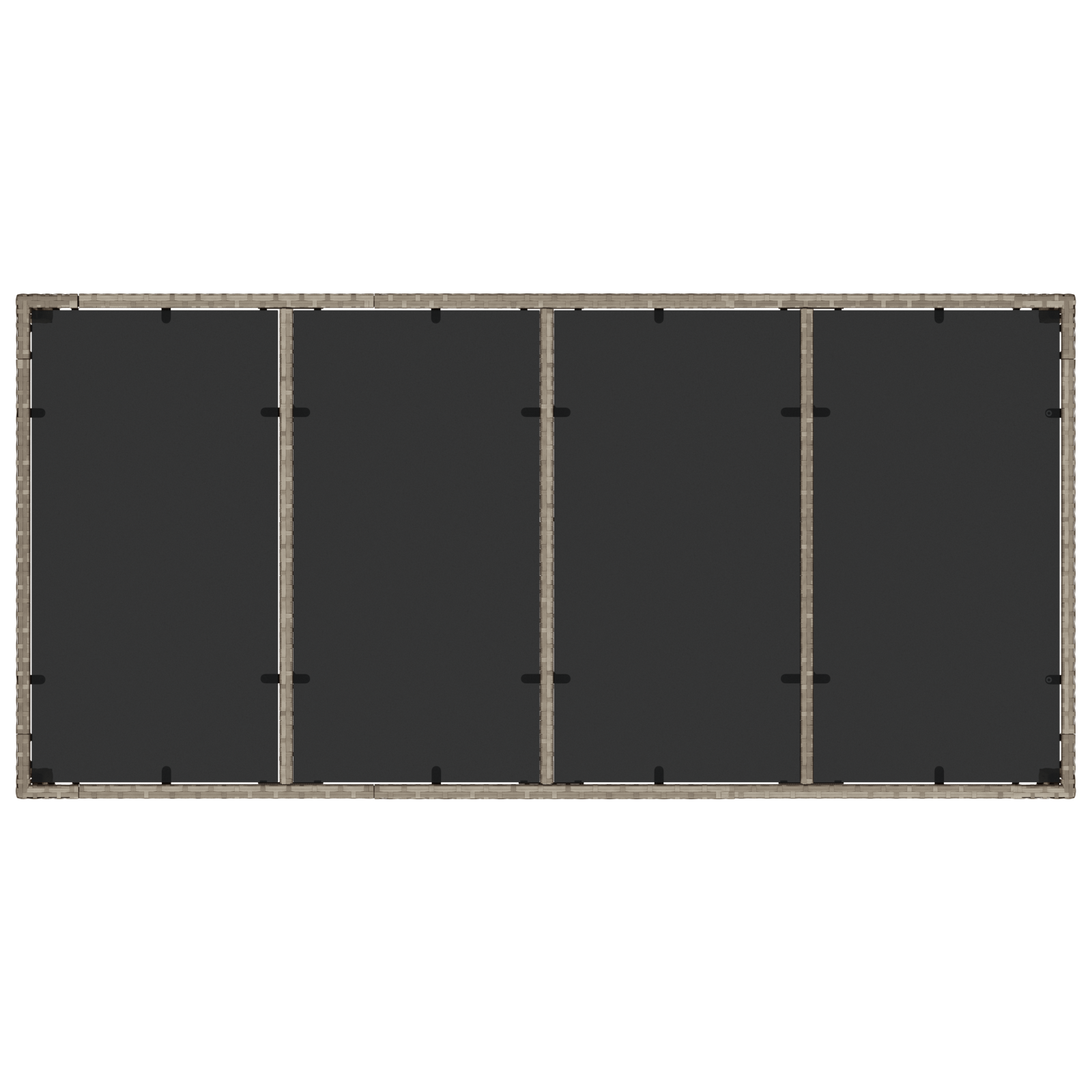 7 Piece Garden Dining Set with Cushions Light Grey Poly Rattan - Image 8