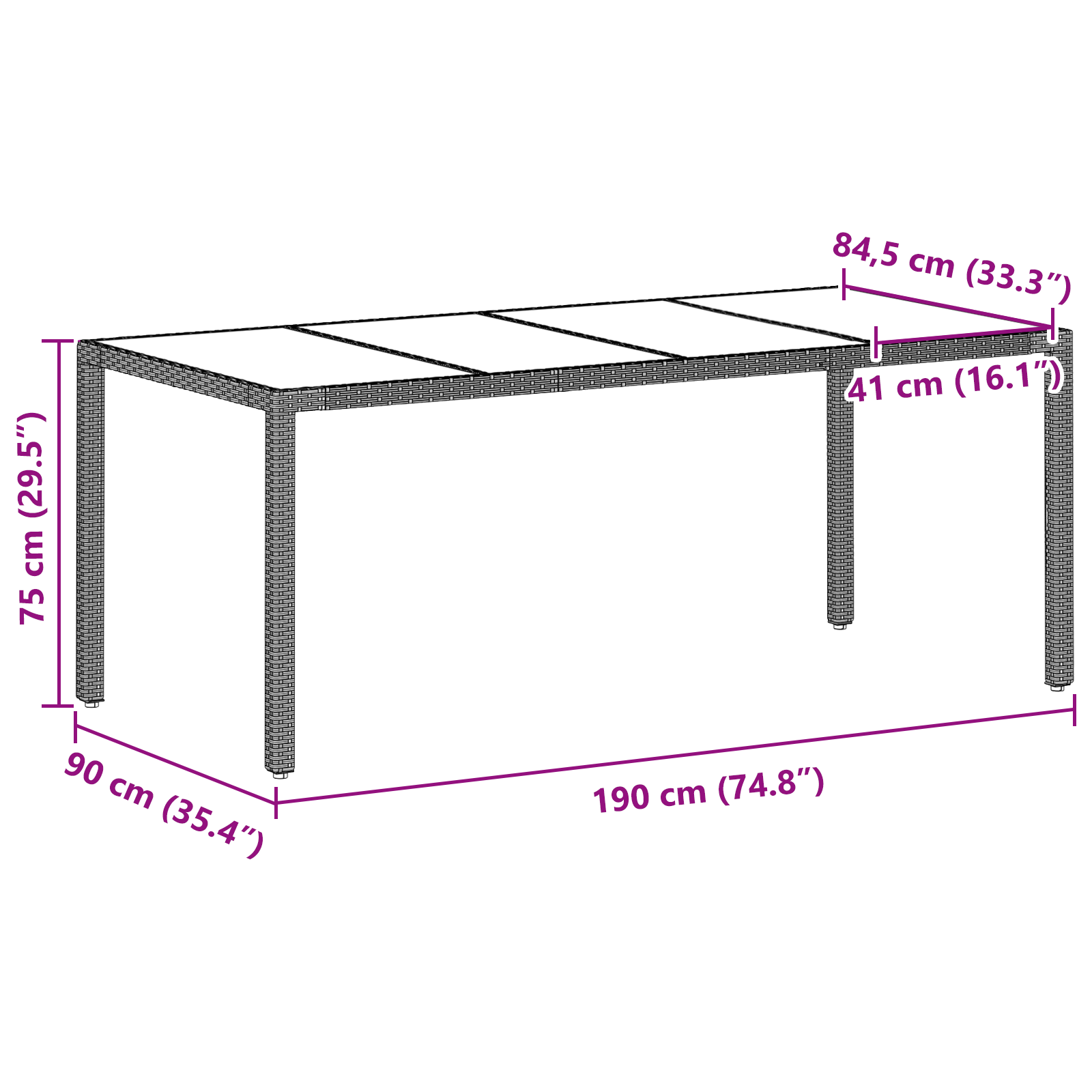 7 Piece Garden Dining Set with Cushions Light Grey Poly Rattan - Image 11