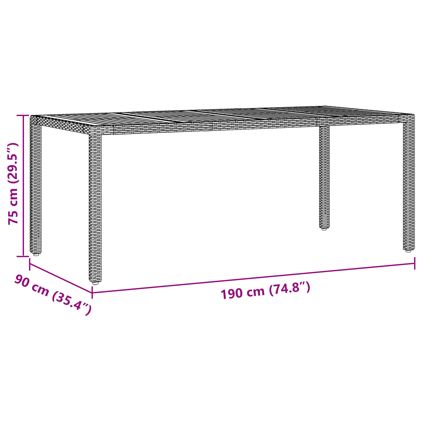 7 Piece Garden Dining Set with Cushions Black Poly Rattan - Image 11