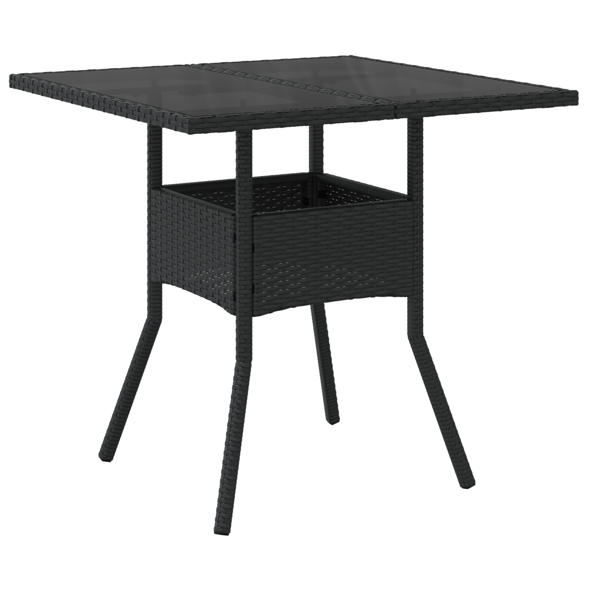 3 Piece Garden Dining Set Black Poly Rattan - Image 5