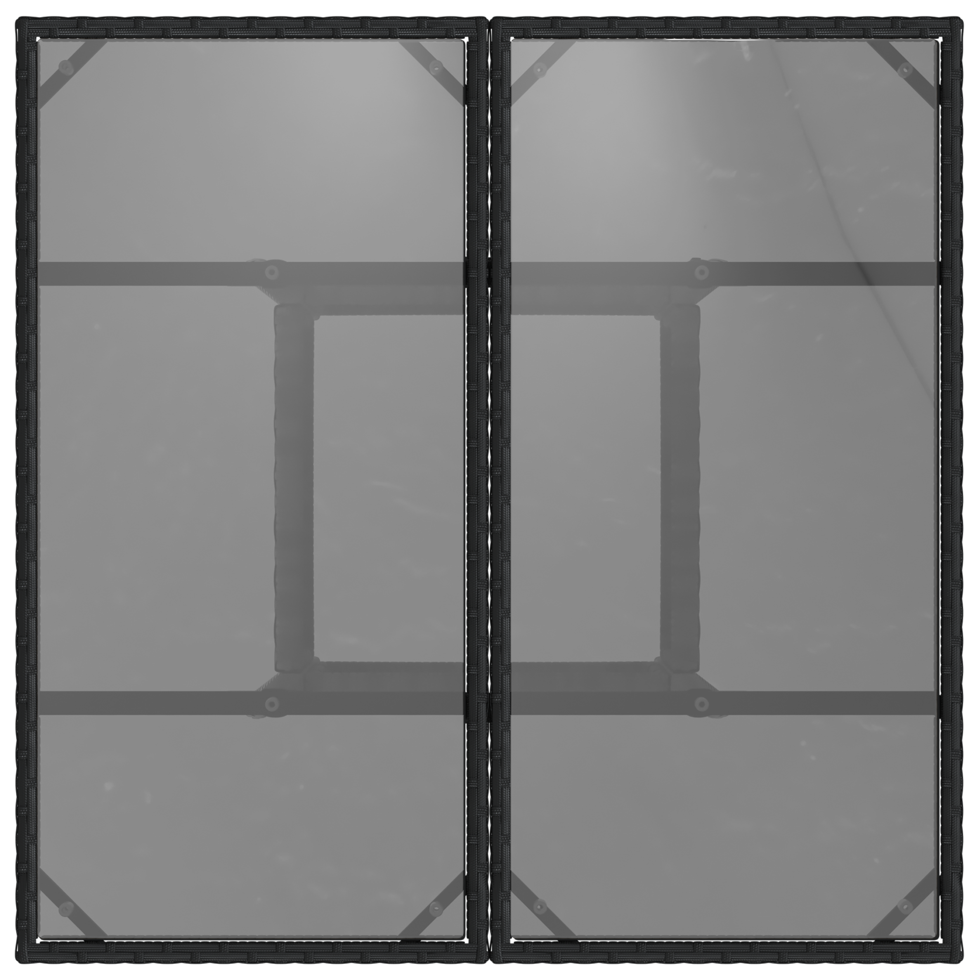 Garden Dining Set Set of 5 Black Rattan and Metal Durable - Image 8