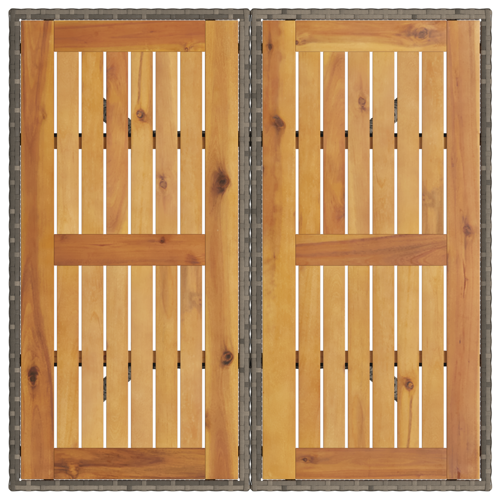 3 Piece Garden Dining Set with Cushions Grey Poly Rattan - Image 8