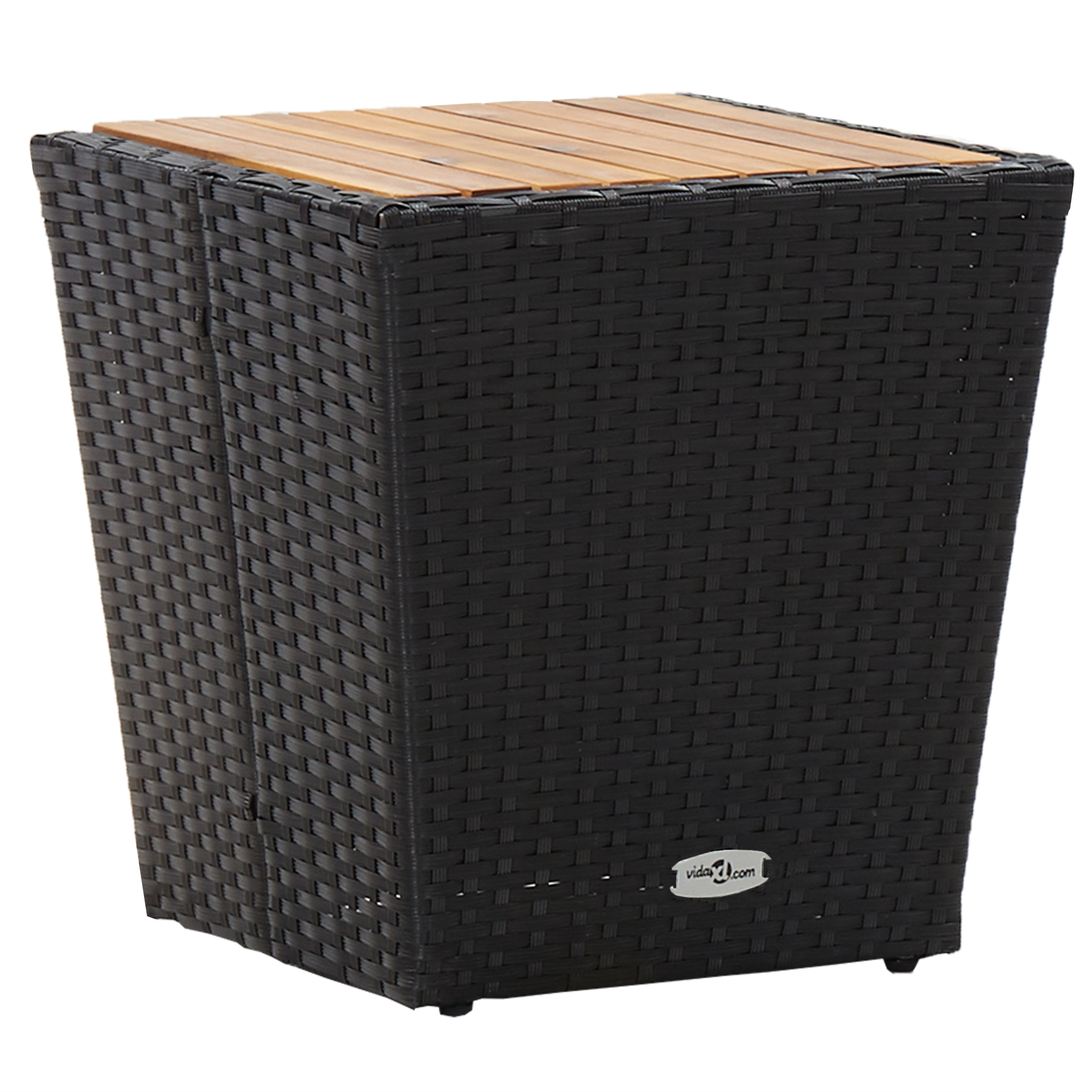 3 Piece Garden Bistro Set with Cushions Black Poly Rattan - Image 5