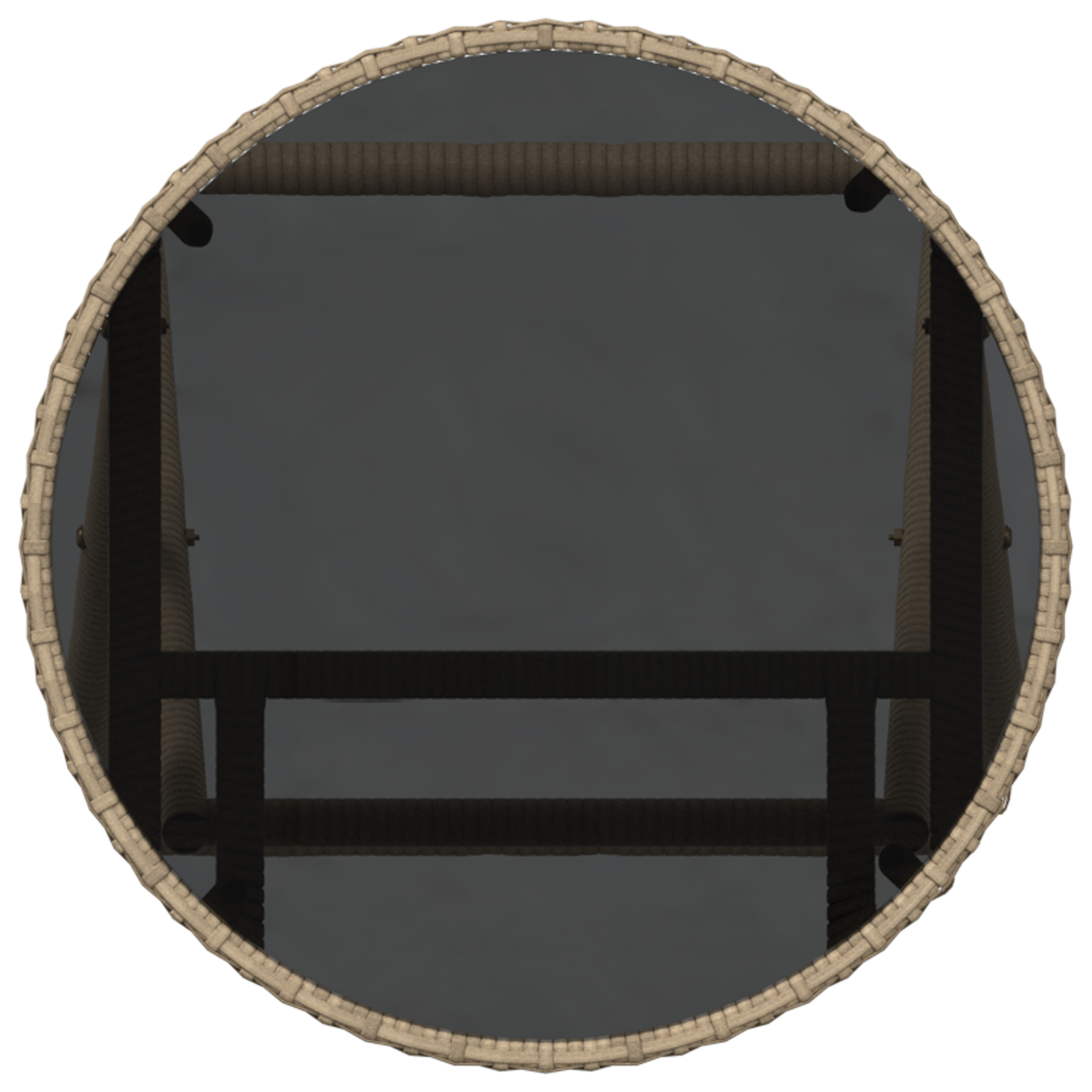 3 Piece Garden Bistro Set with Cushions Beige Poly Rattan - Image 8