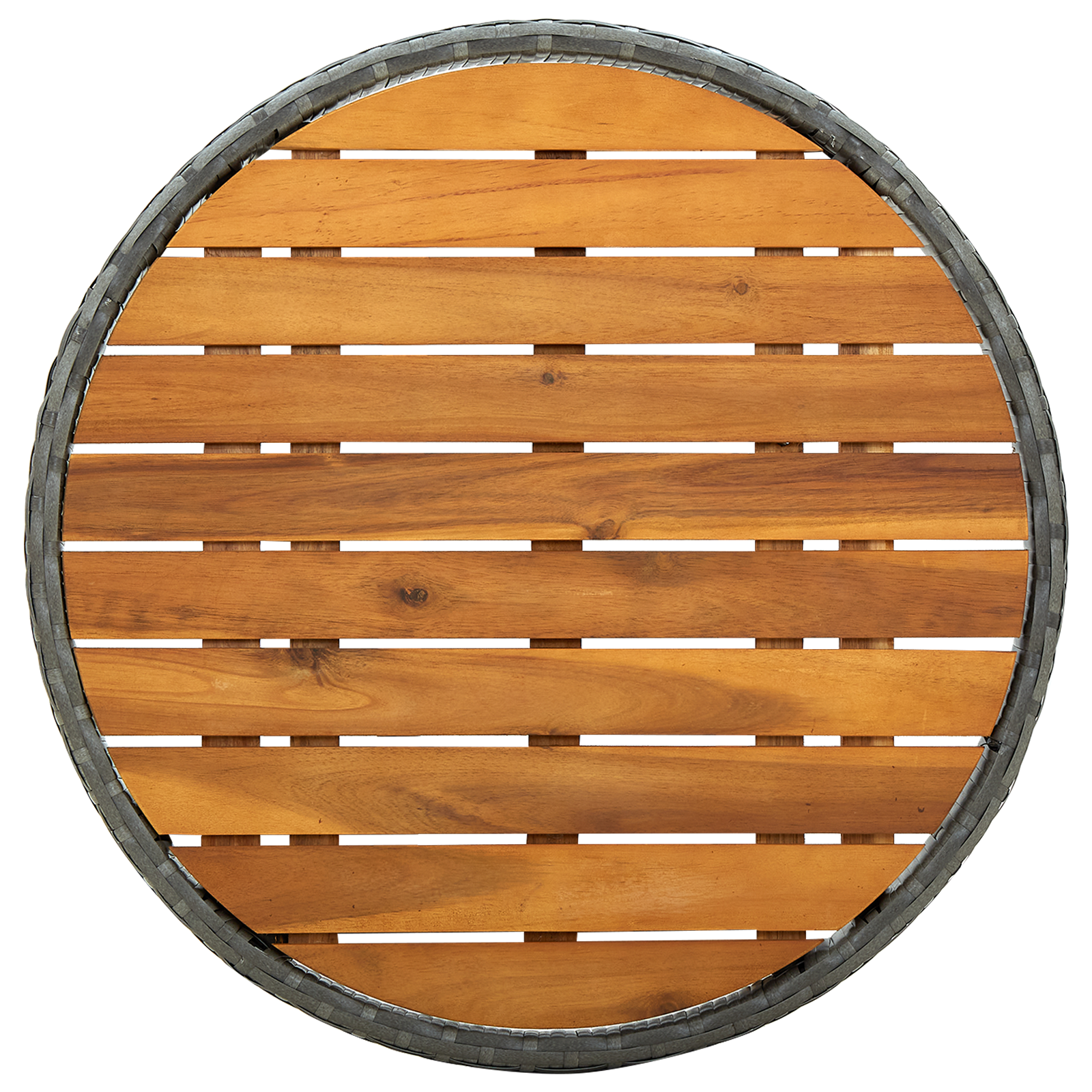 3 Piece Garden Bistro Set with Cushions Grey Poly Rattan - Image 8