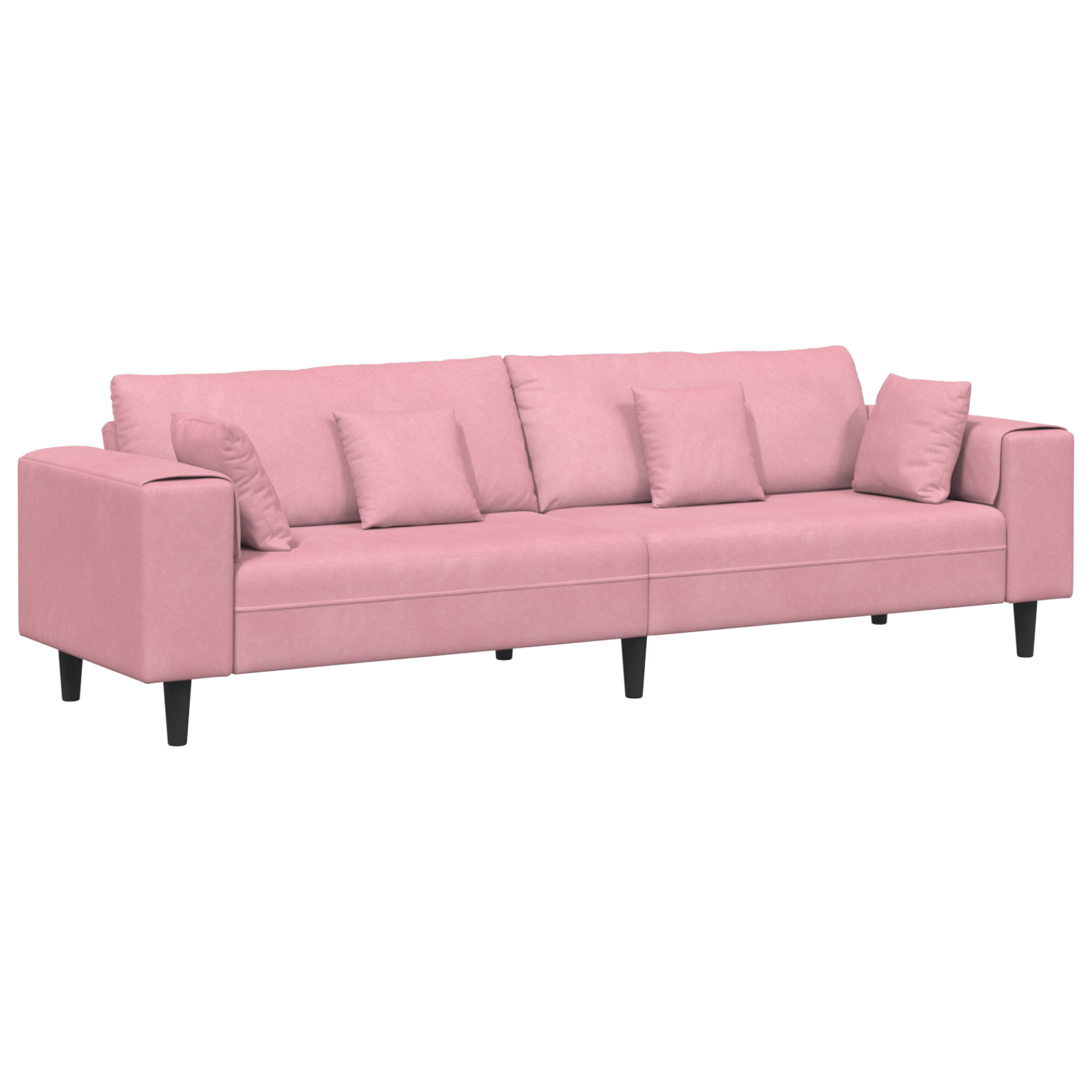 Velours Bank met kussen met kussen Roze 209 cm Fluweel - Afbeelding 2