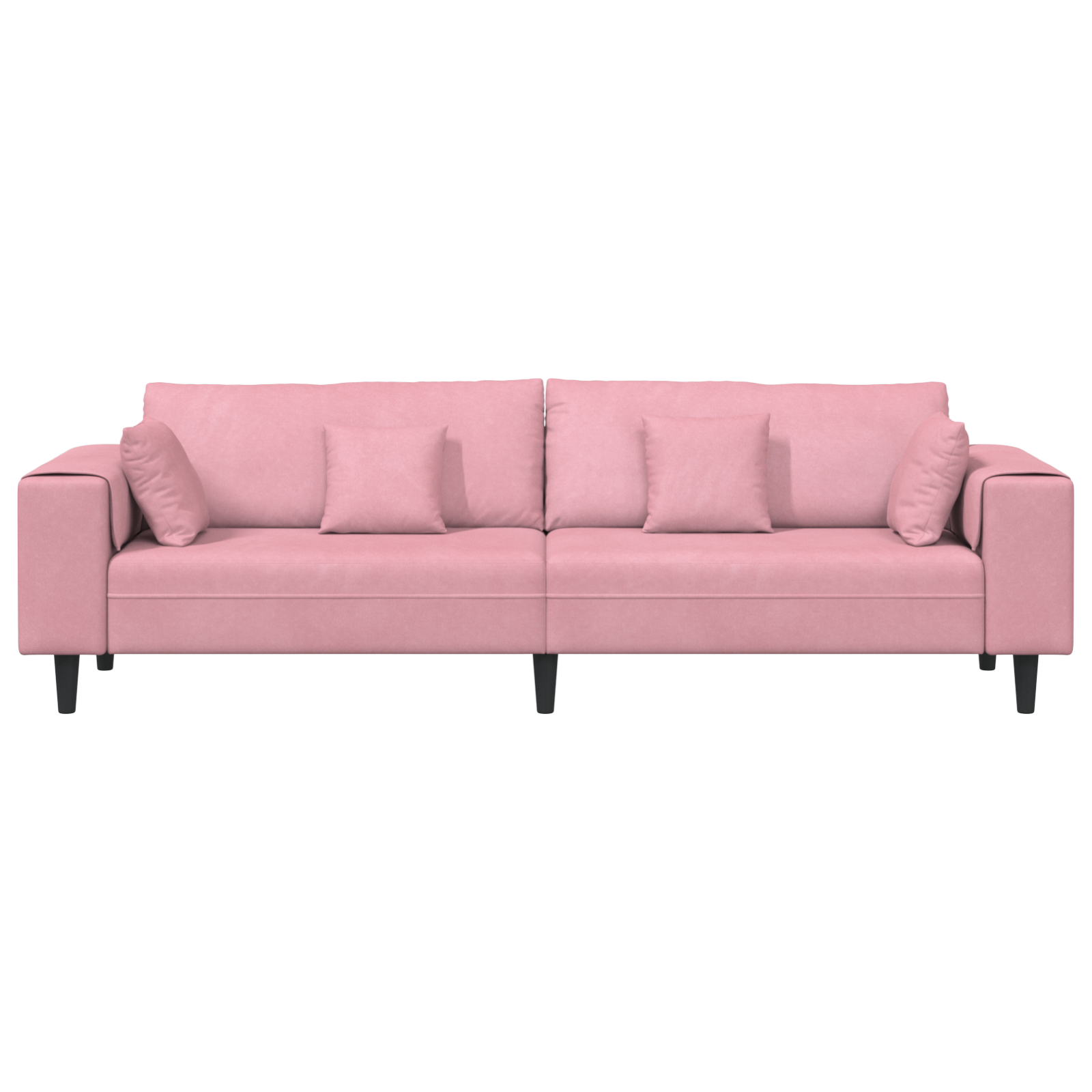 Velours Bank met kussen met kussen Roze 209 cm Fluweel - Afbeelding 4