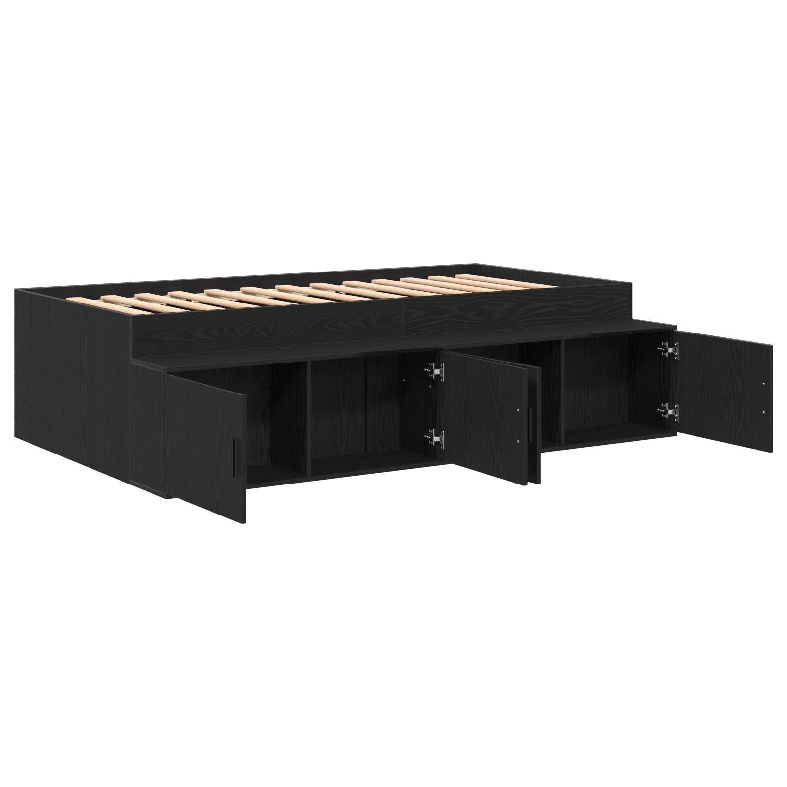 Storage Bed Frame Black Oak 100x200 cm - Image 5