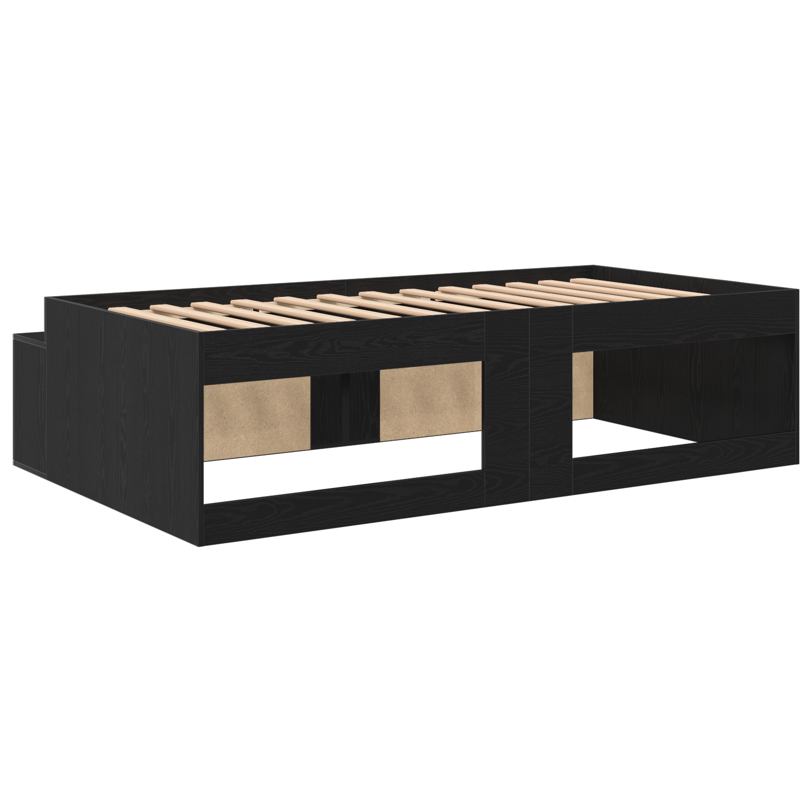 Storage Bed Frame Black Oak 100x200 cm - Image 8