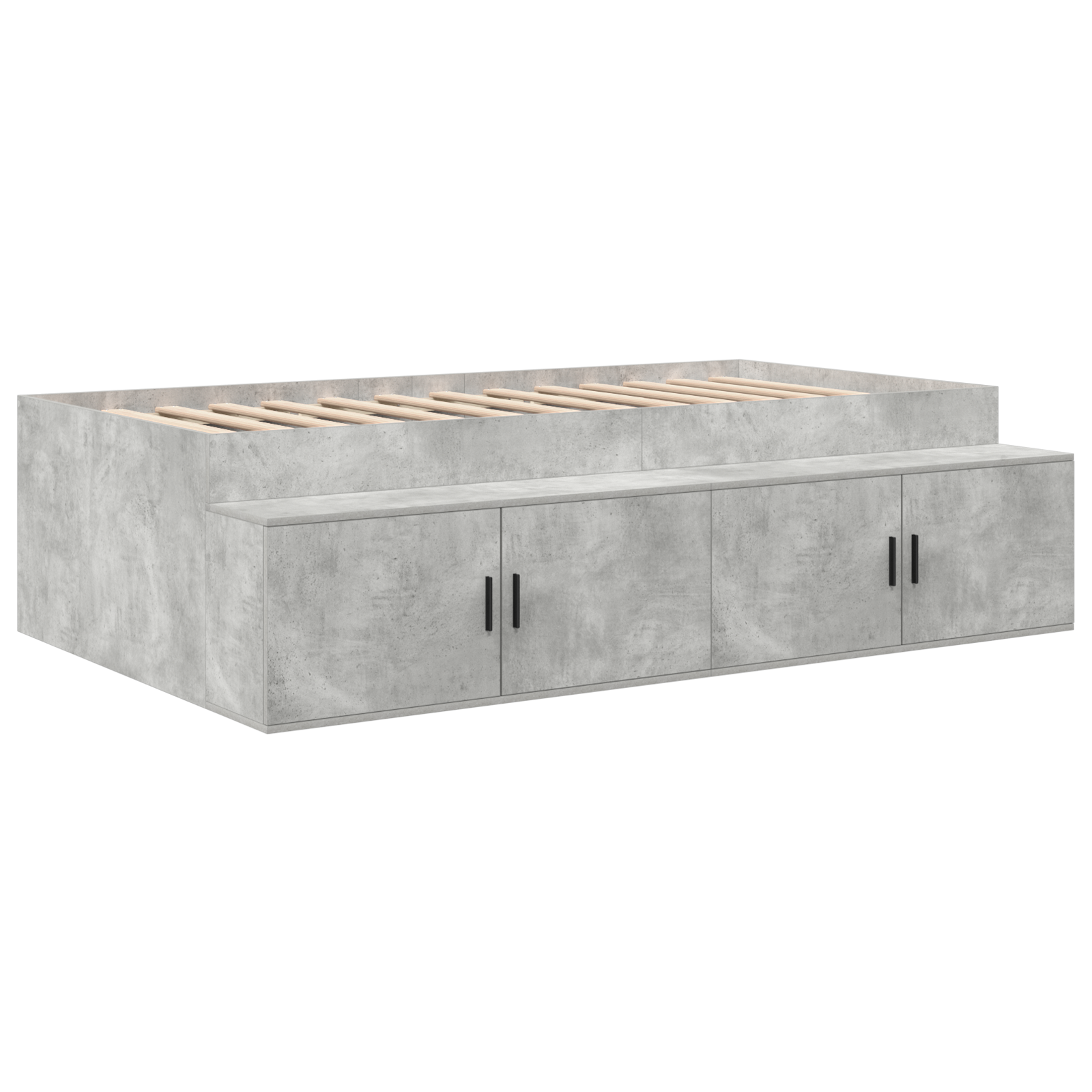 Storage Bed Frame Concrete Grey 100x200 cm - Image 3
