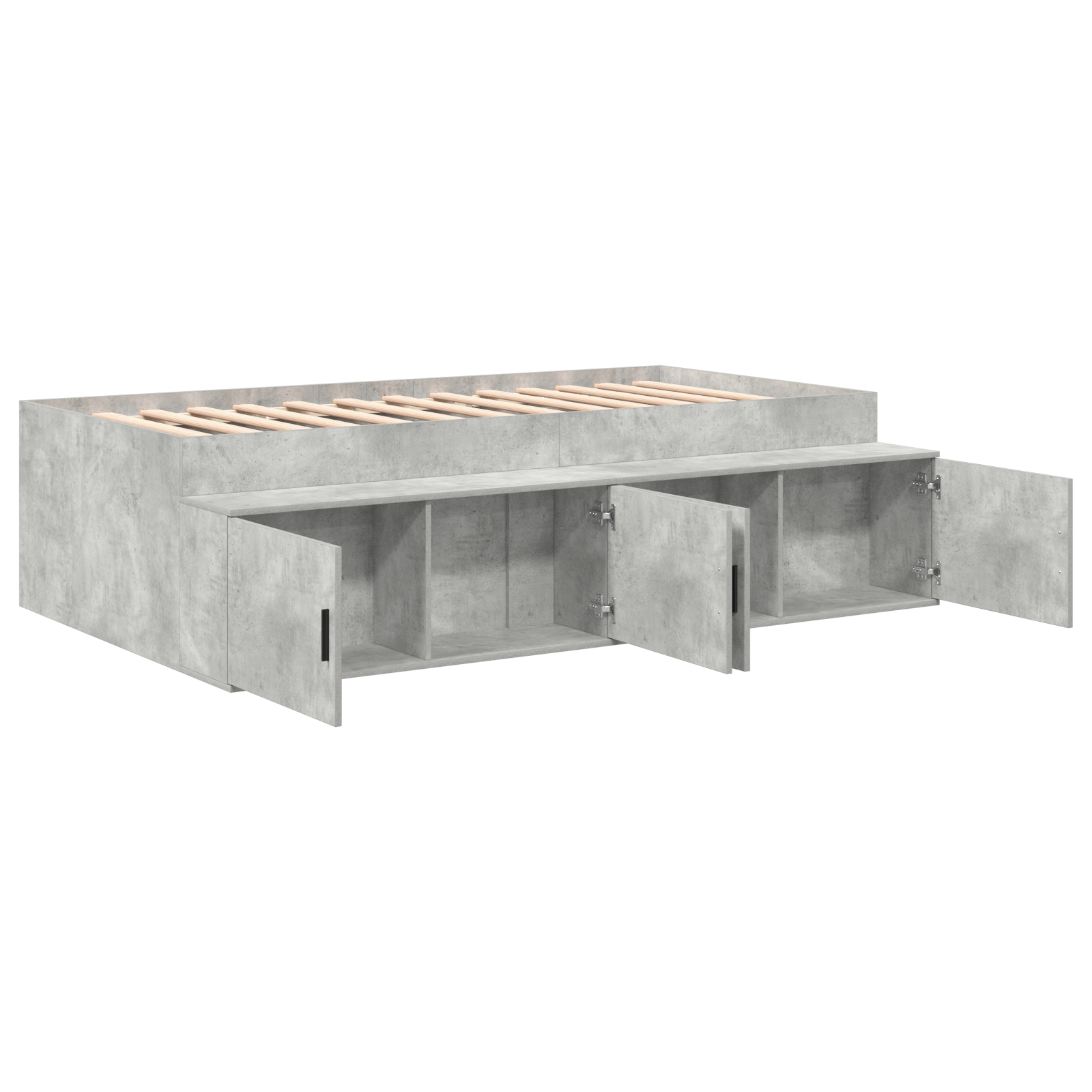 Storage Bed Frame Concrete Grey 100x200 cm - Image 5